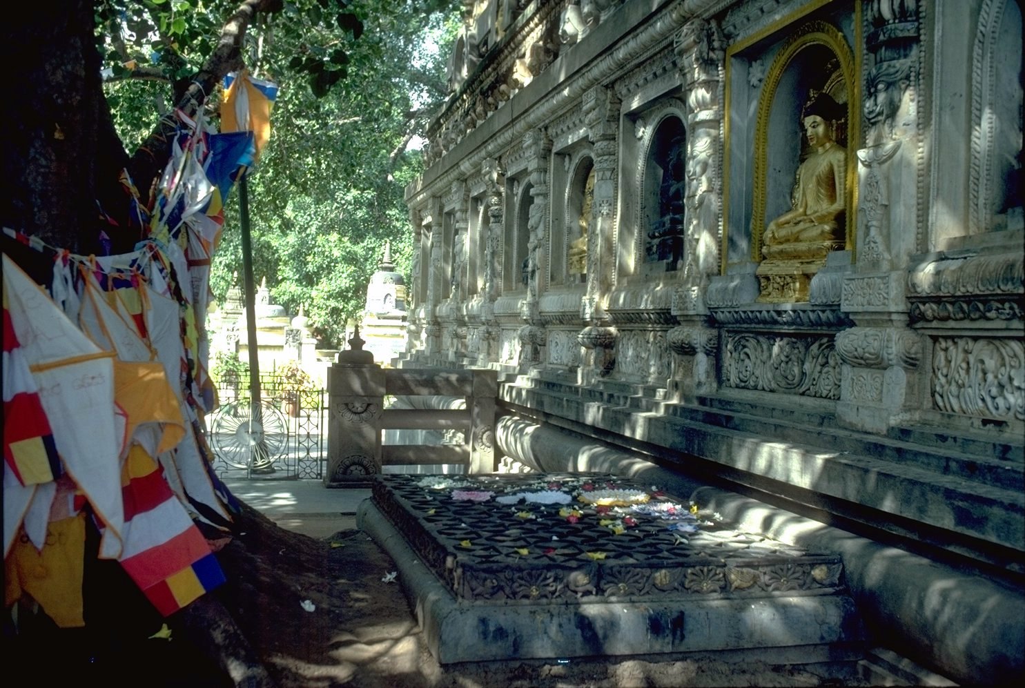 Devotees offering prayers at the temple