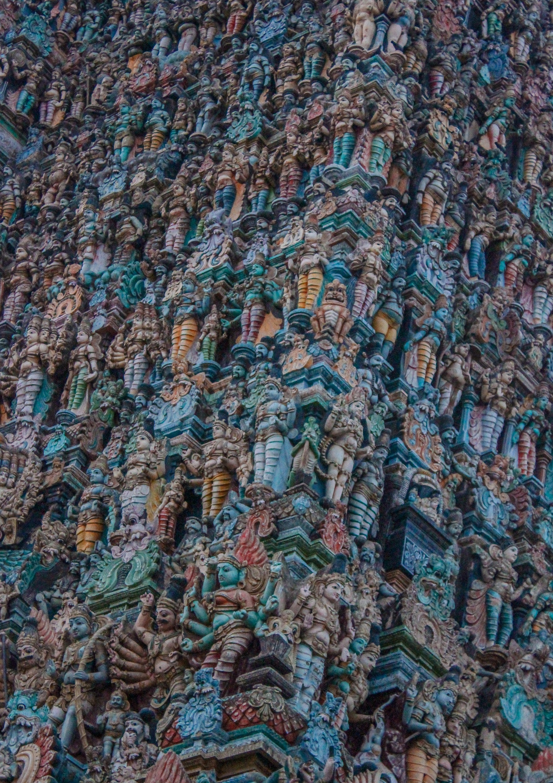 Sculptures depicting deities and mythological figures.