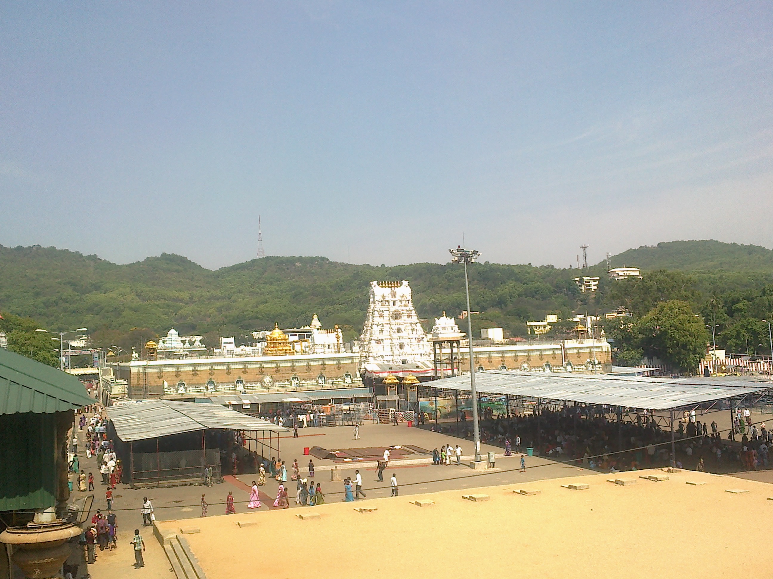 Devotees offering prayers at the temple.