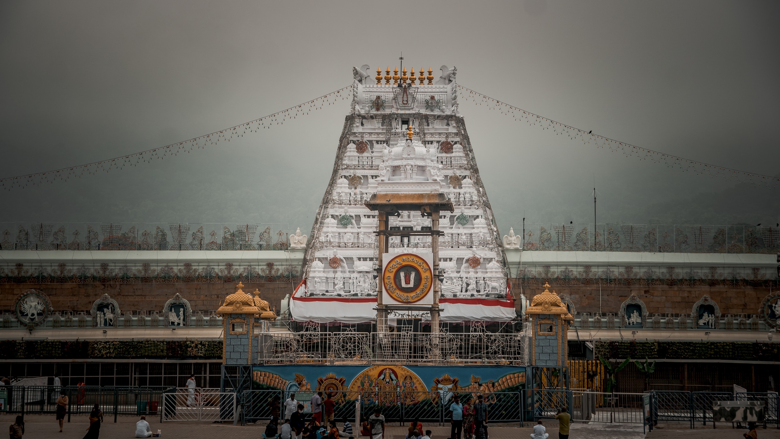 A view of the temple from a distance, showcasing its grandeur.