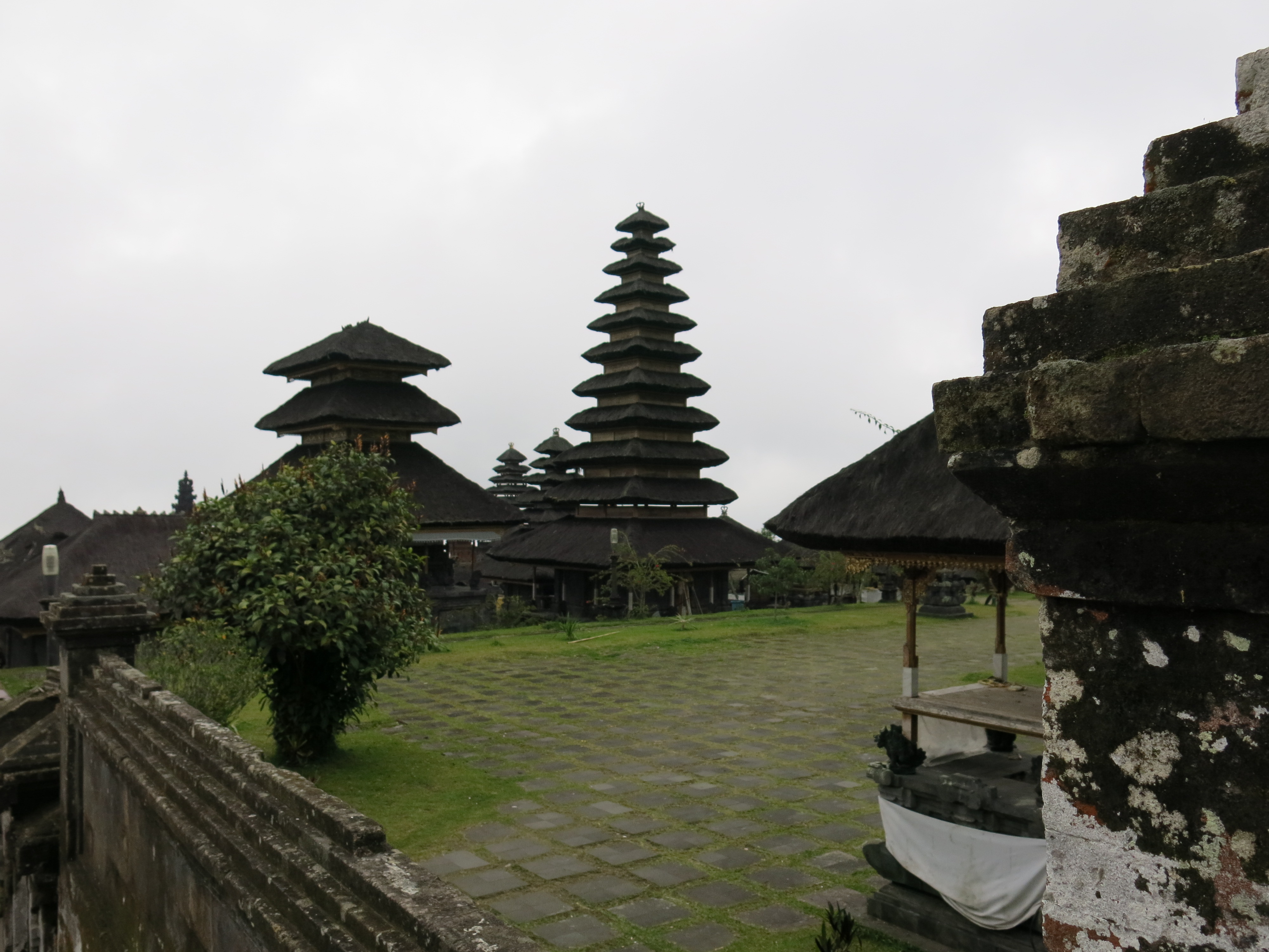 The vibrant colors and decorations during a religious ceremony.