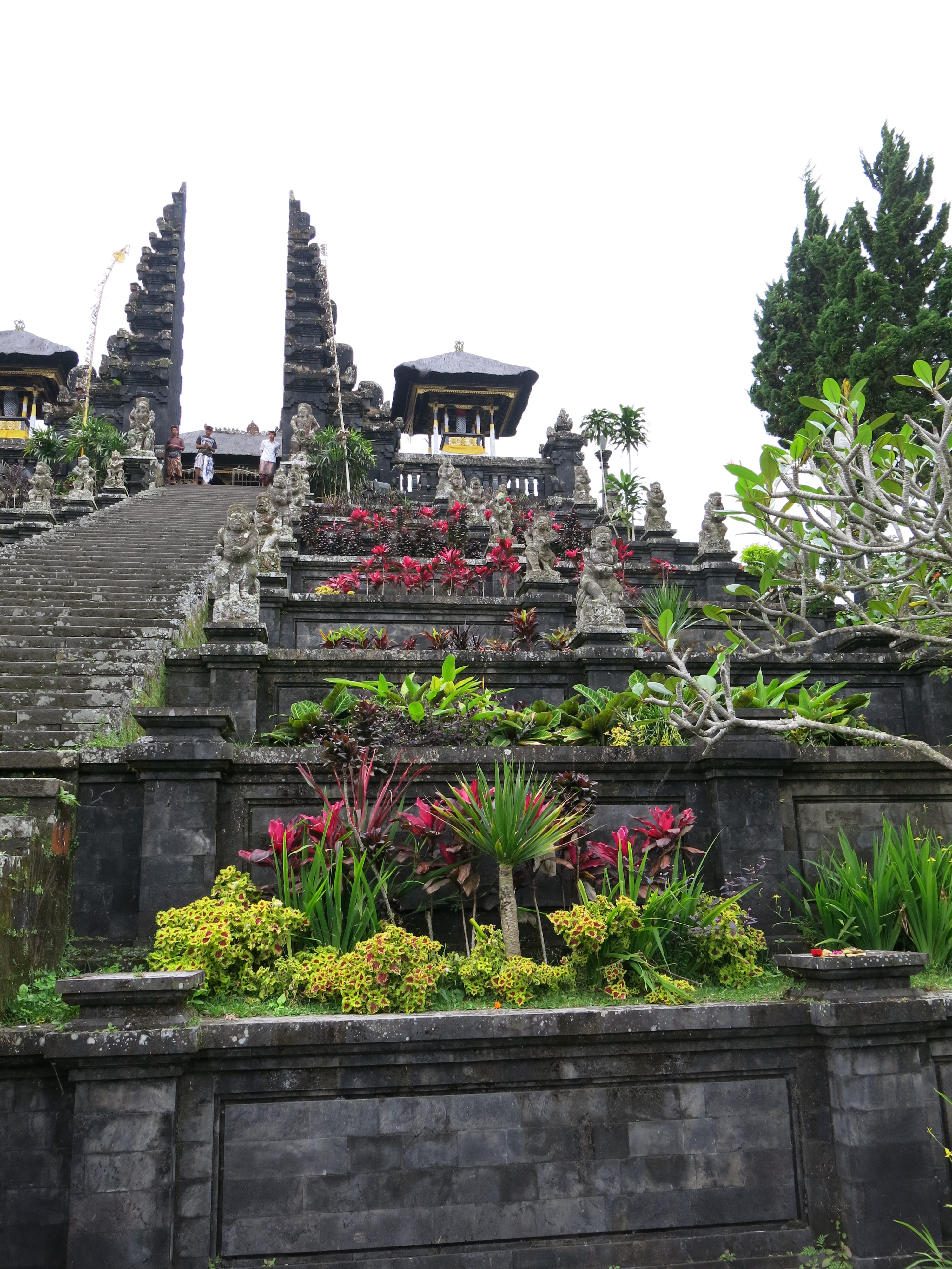The serene atmosphere of Besakih Temple at dusk.