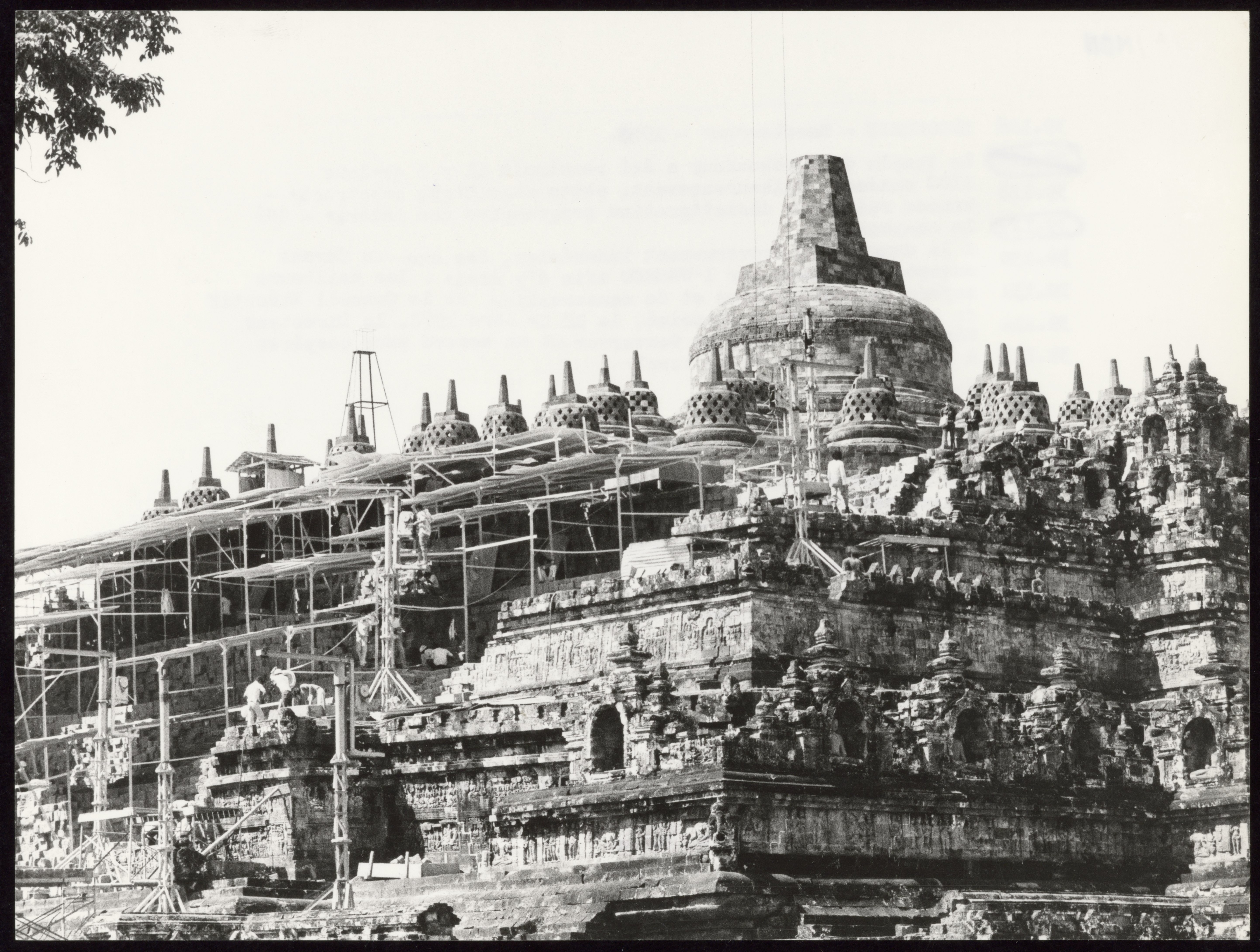 The temple's unique architectural design, blending Javanese and Indonesian traditions.