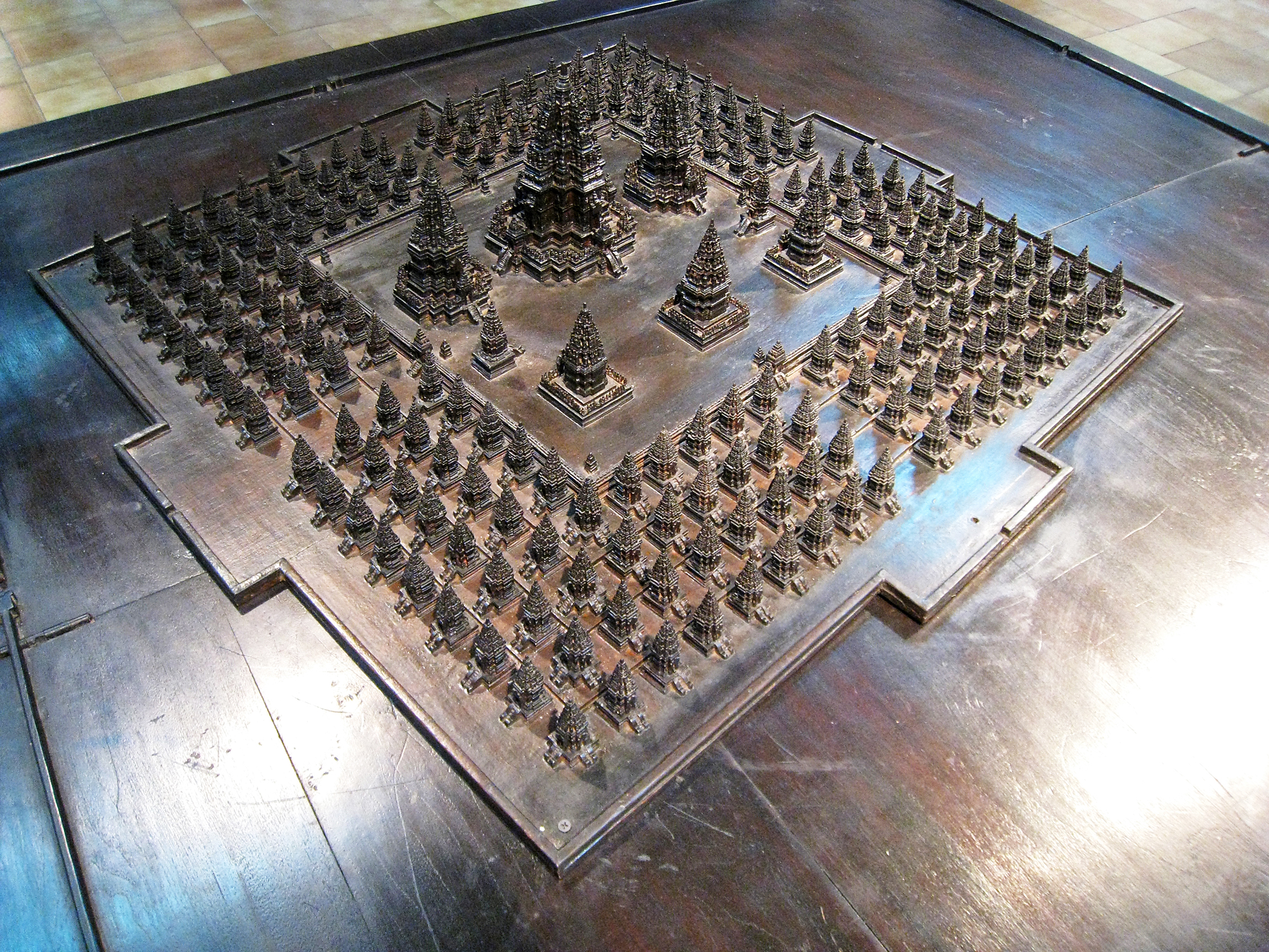 The ancient stonework of Prambanan.