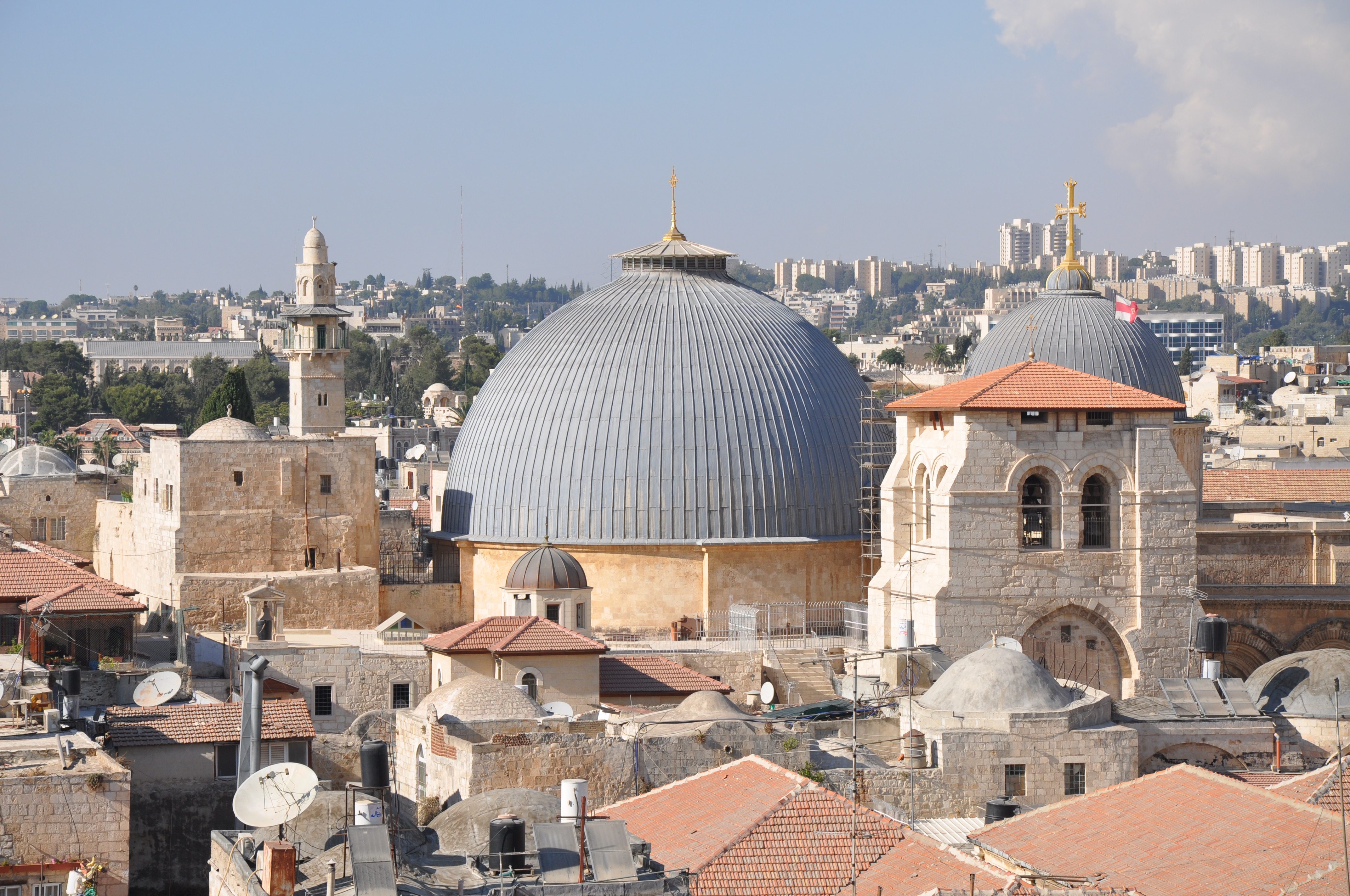 Pilgrims gather to pray and reflect in the Church of the Holy Sepulchre.