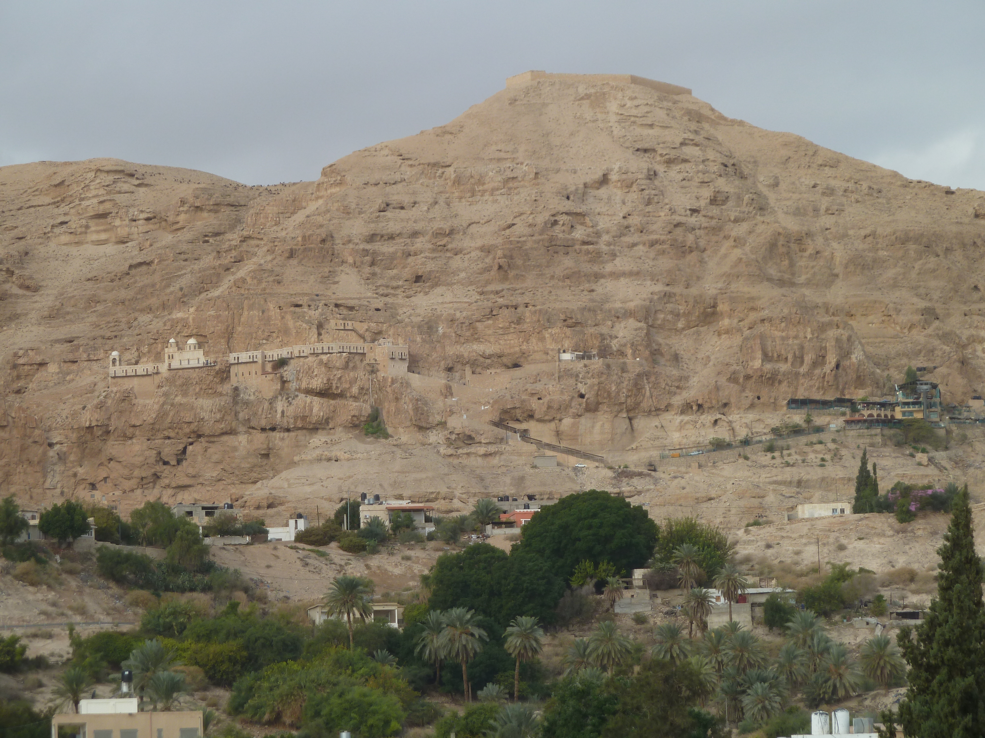 A view of the cable car ascending to the monastery.