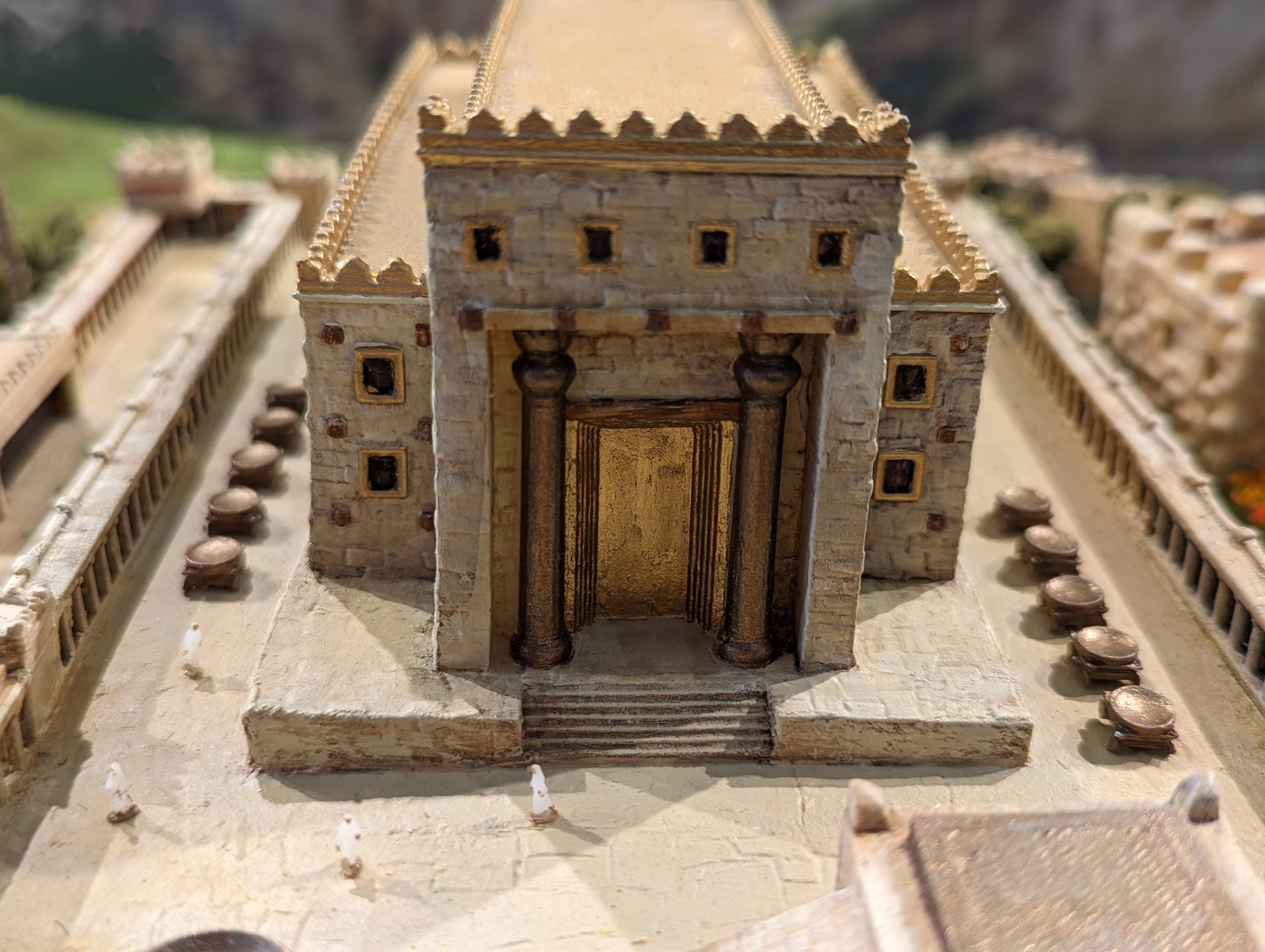 Depiction of the Ark of the Covenant inside the Holy of Holies, symbolizing God's covenant with Israel.