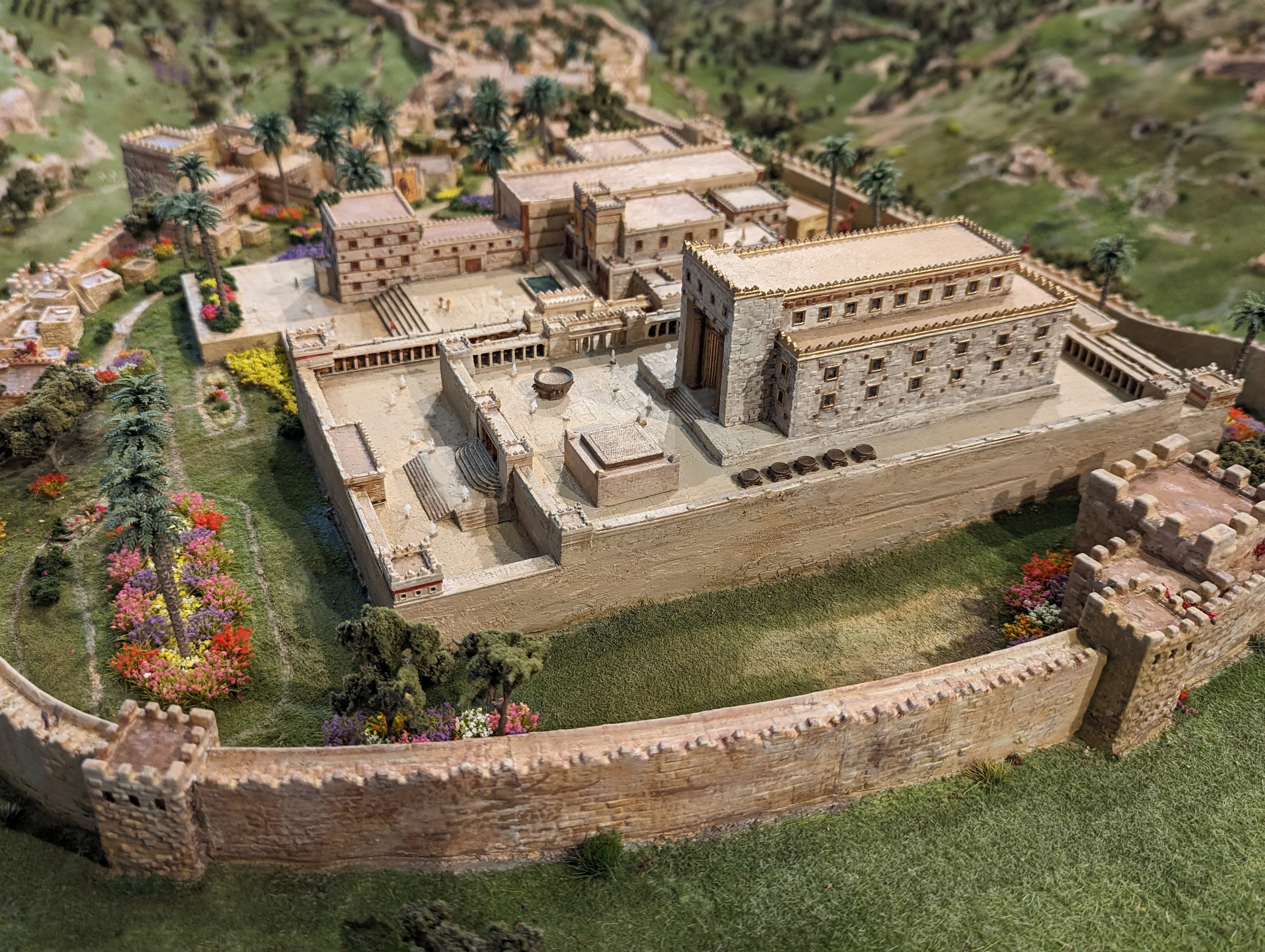 Image of the Temple during its dedication ceremony, with King Solomon offering prayers and sacrifices.