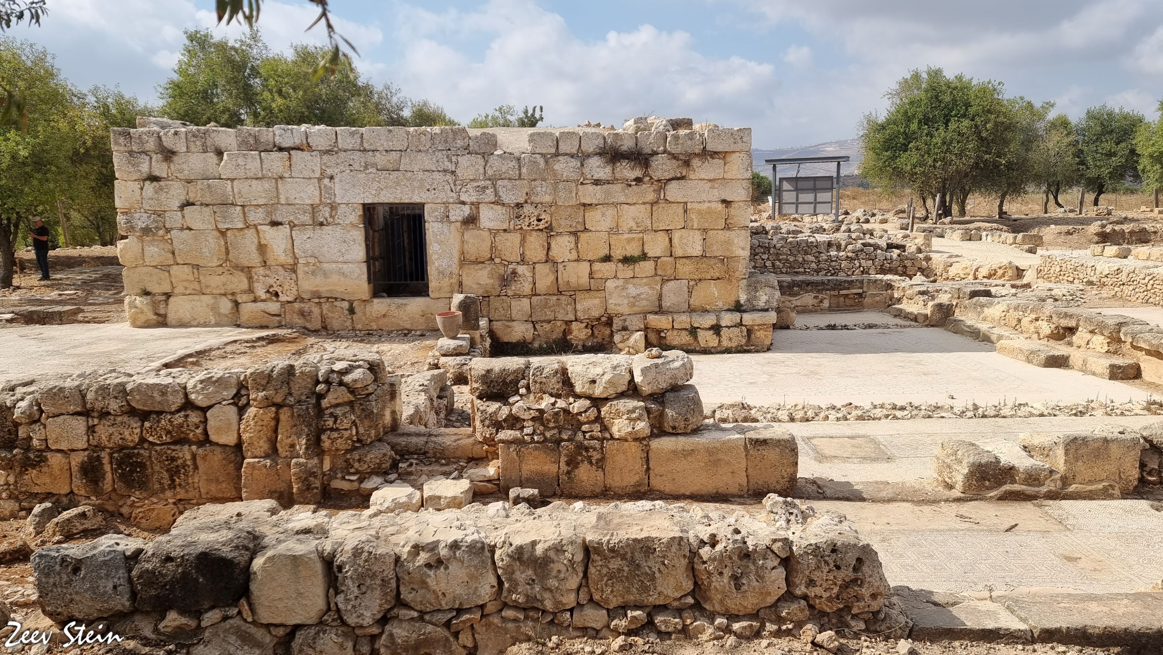 Ancient stone block ruins of the Tabernacle site at Tel Shiloh.