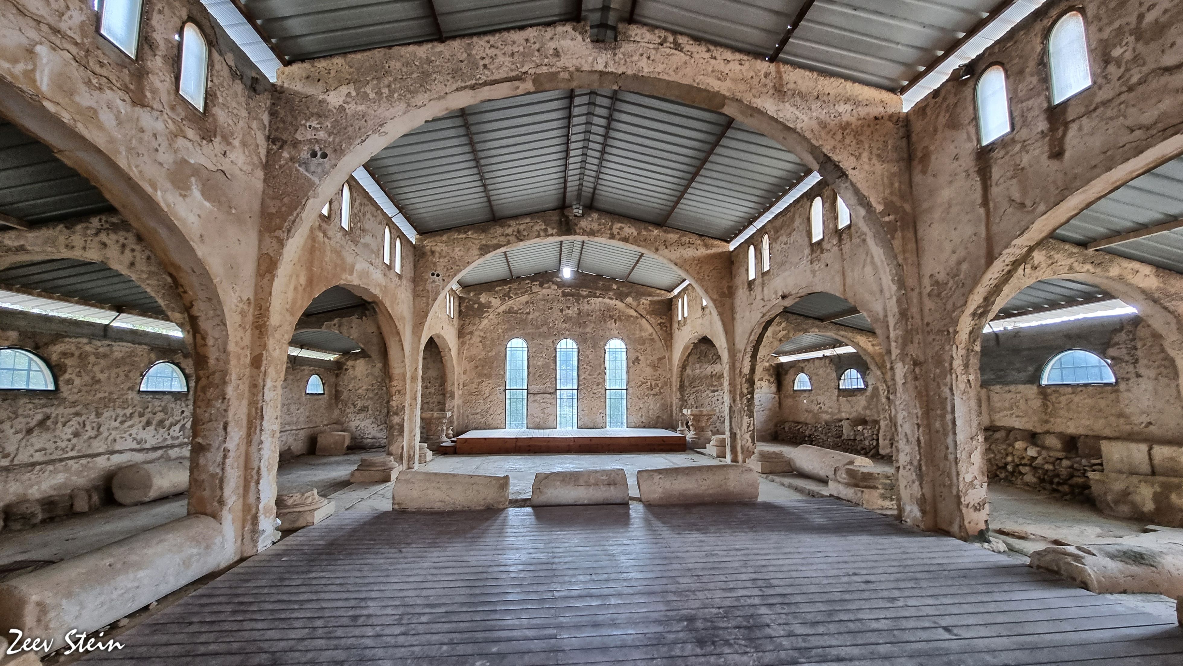 Interior stone arches of the historic ruins at Shiloh.