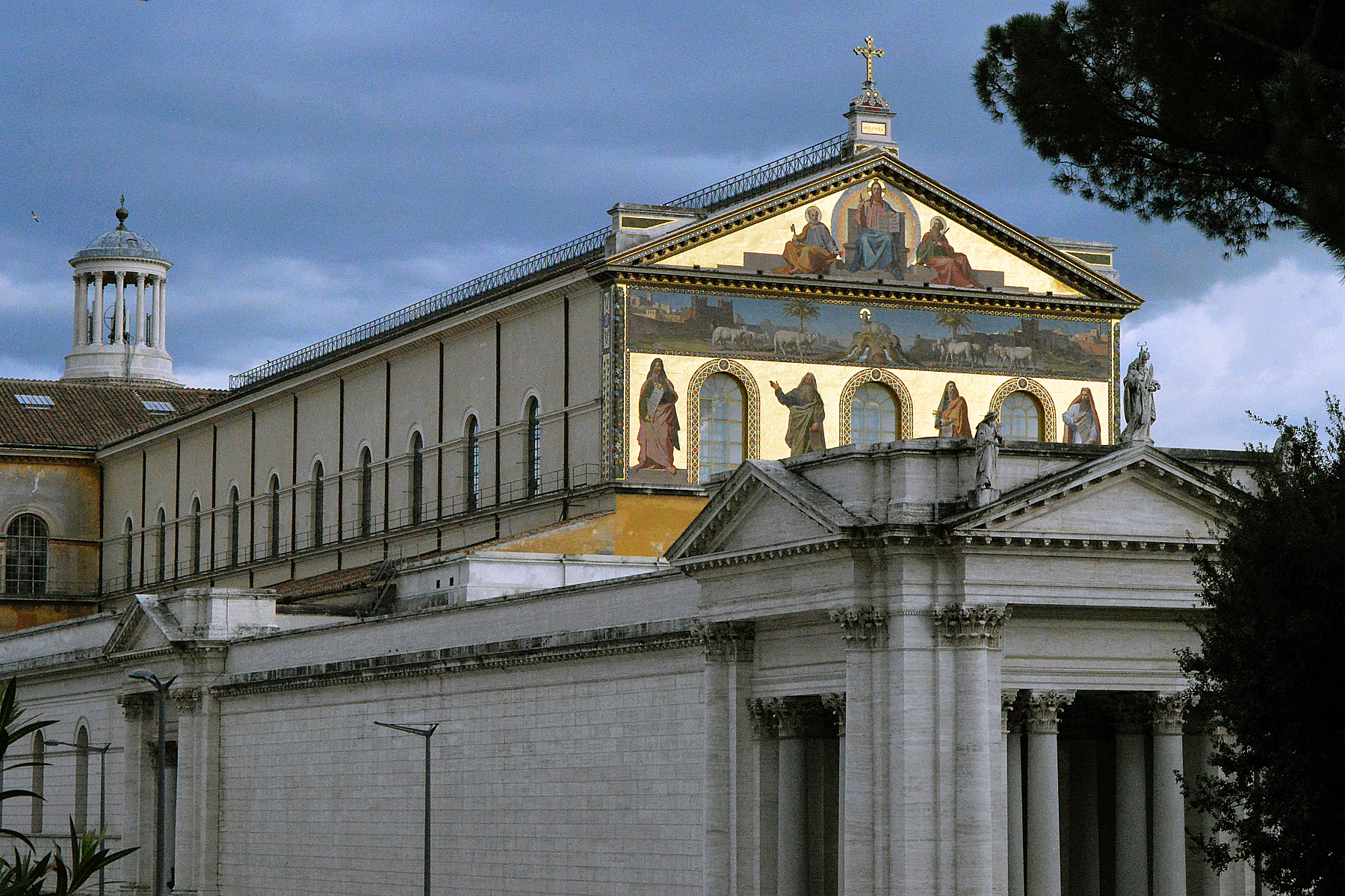 A detailed view of the basilica's intricate mosaics.