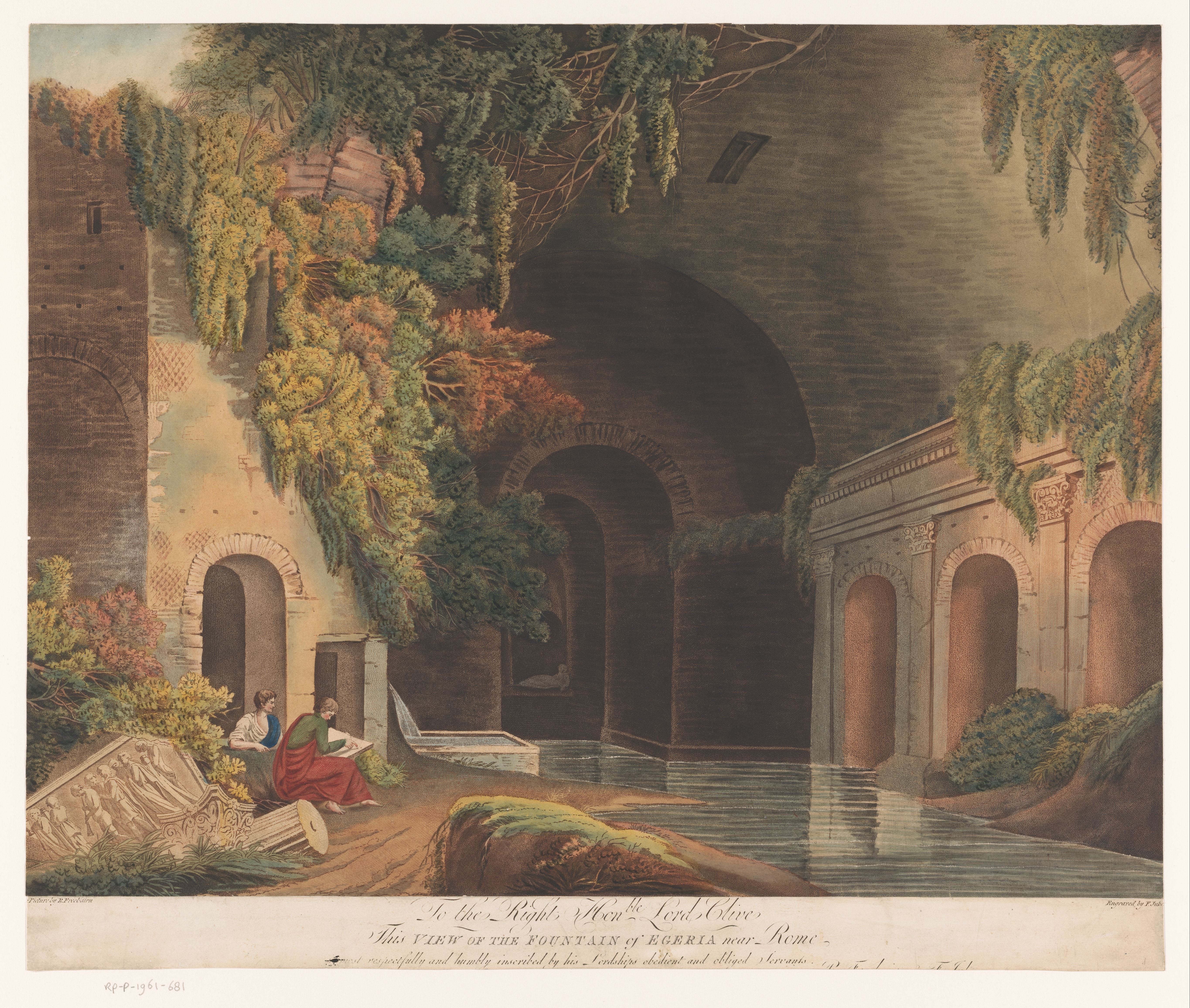 The Nymphaeum blending with the natural landscape.