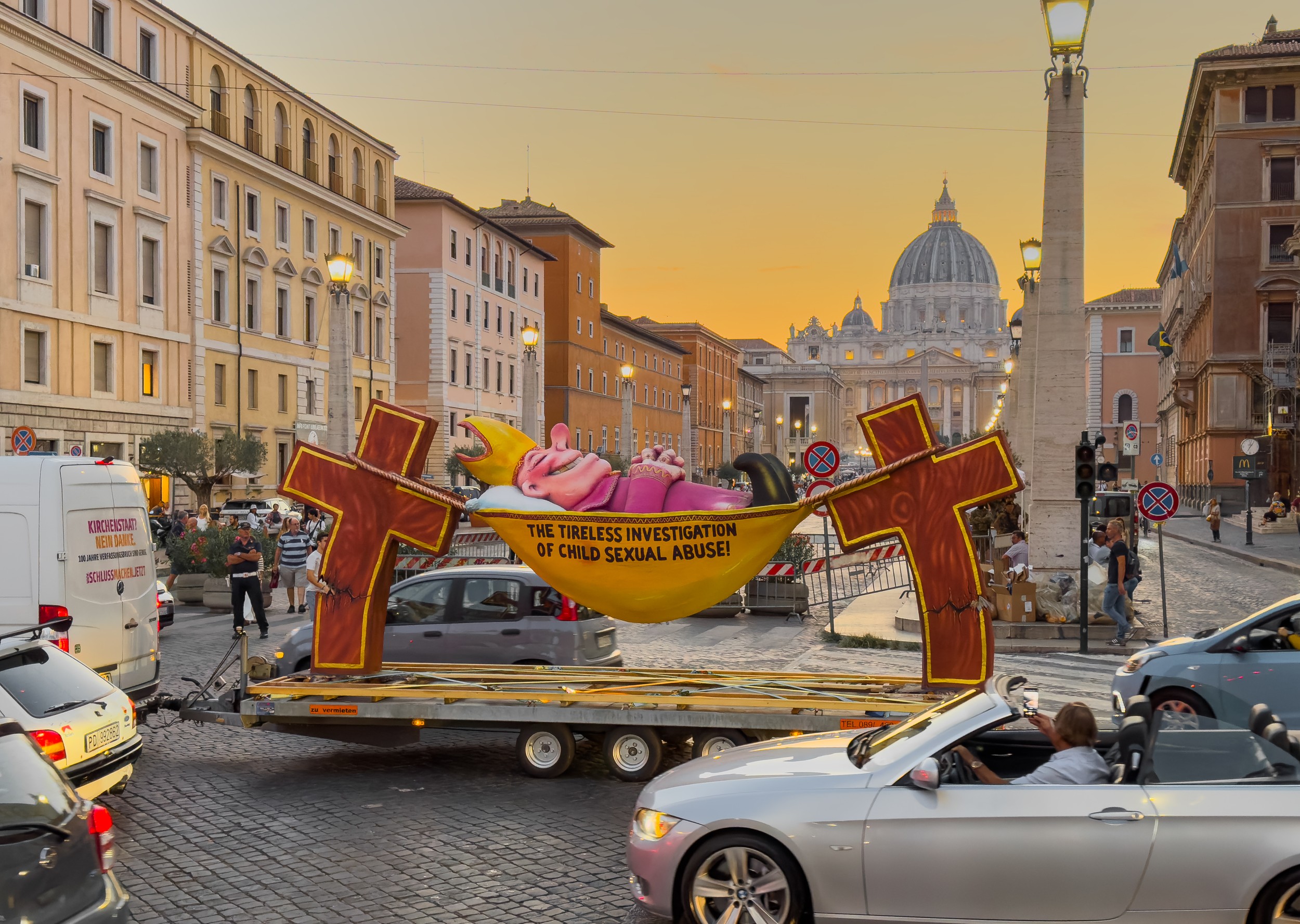 St. Peter's Square, designed by Bernini, with its iconic colonnades.