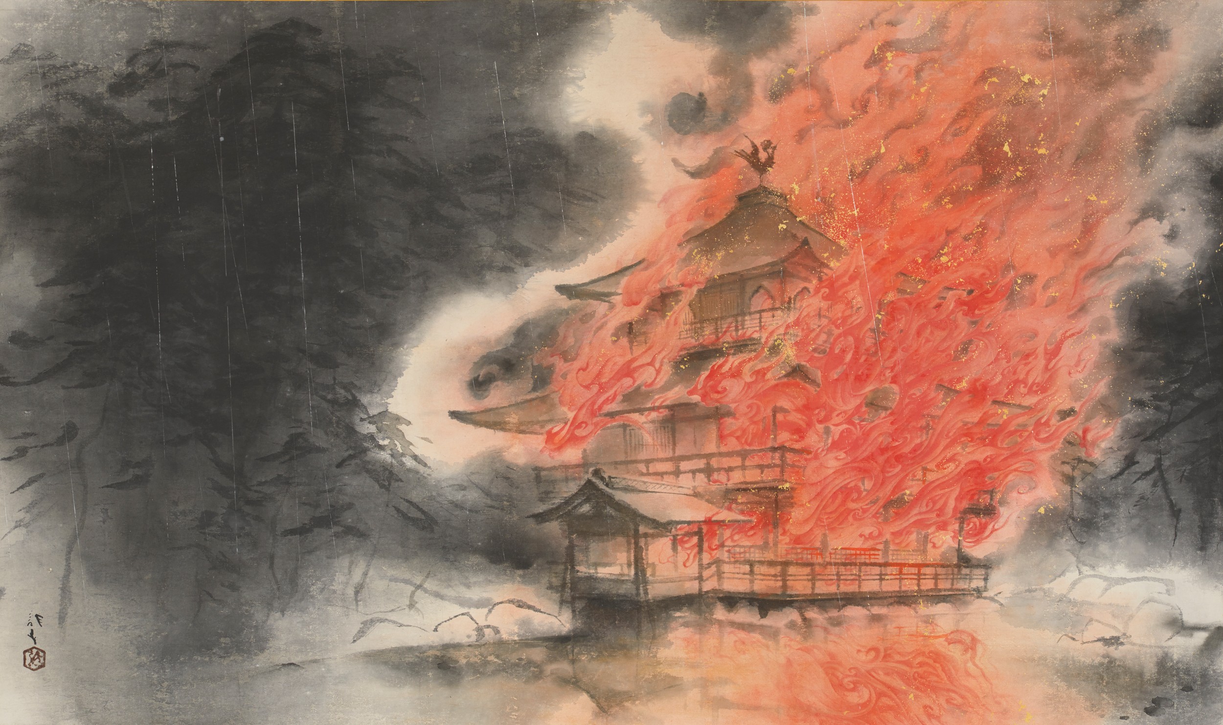 The Golden Pavilion reflecting on the Mirror Pond.