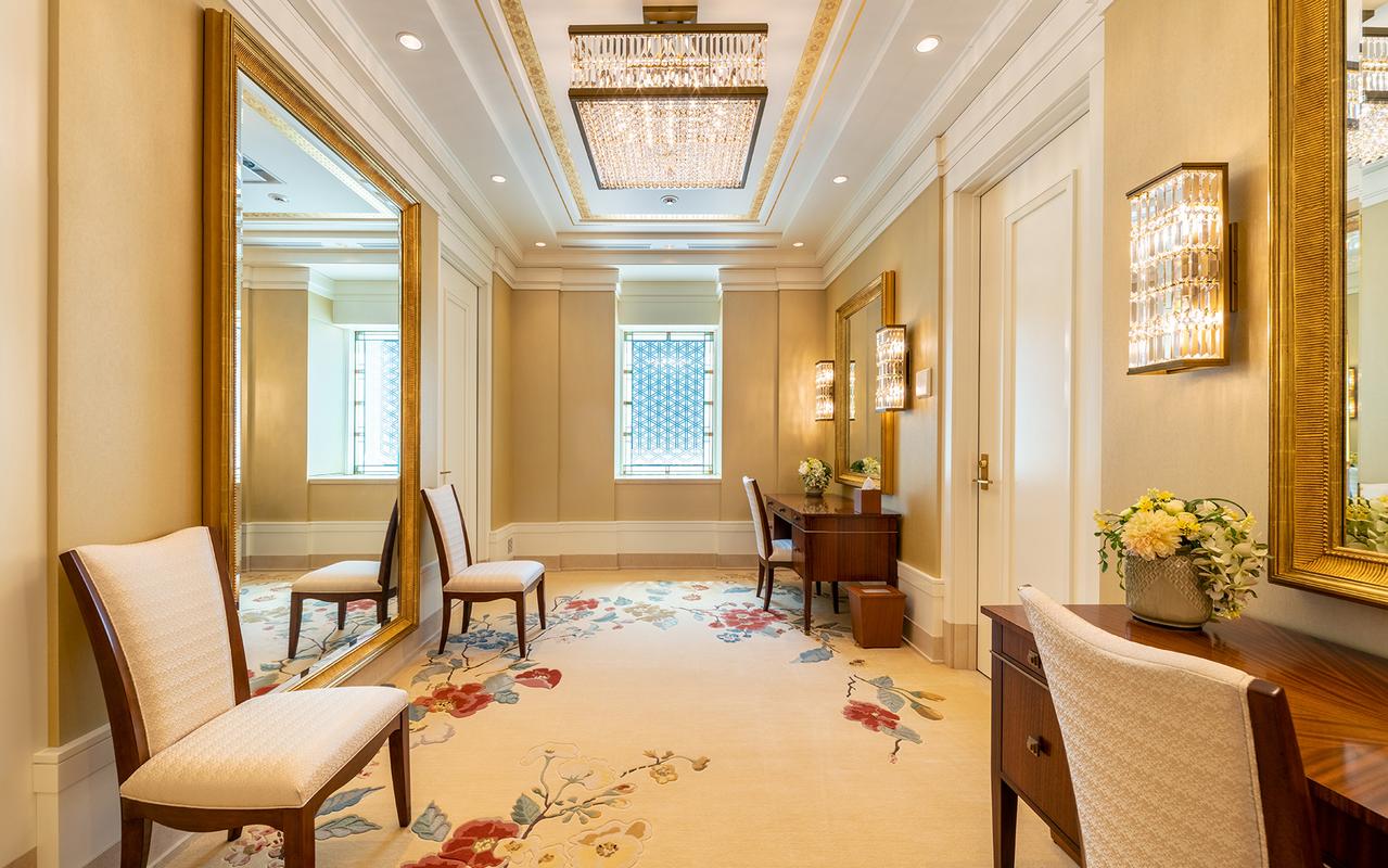 The temple reflecting in the water