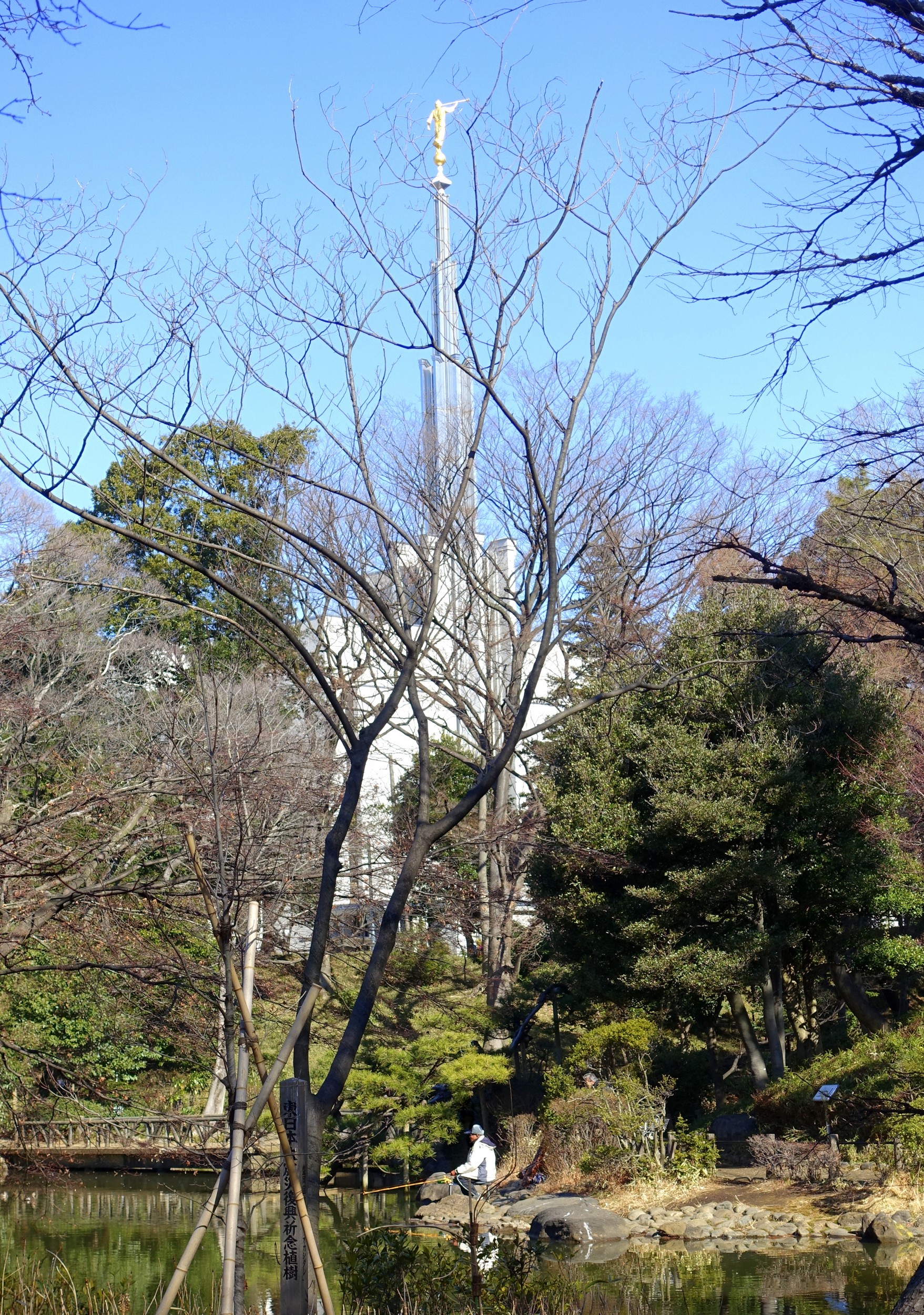 The temple and surrounding landscape