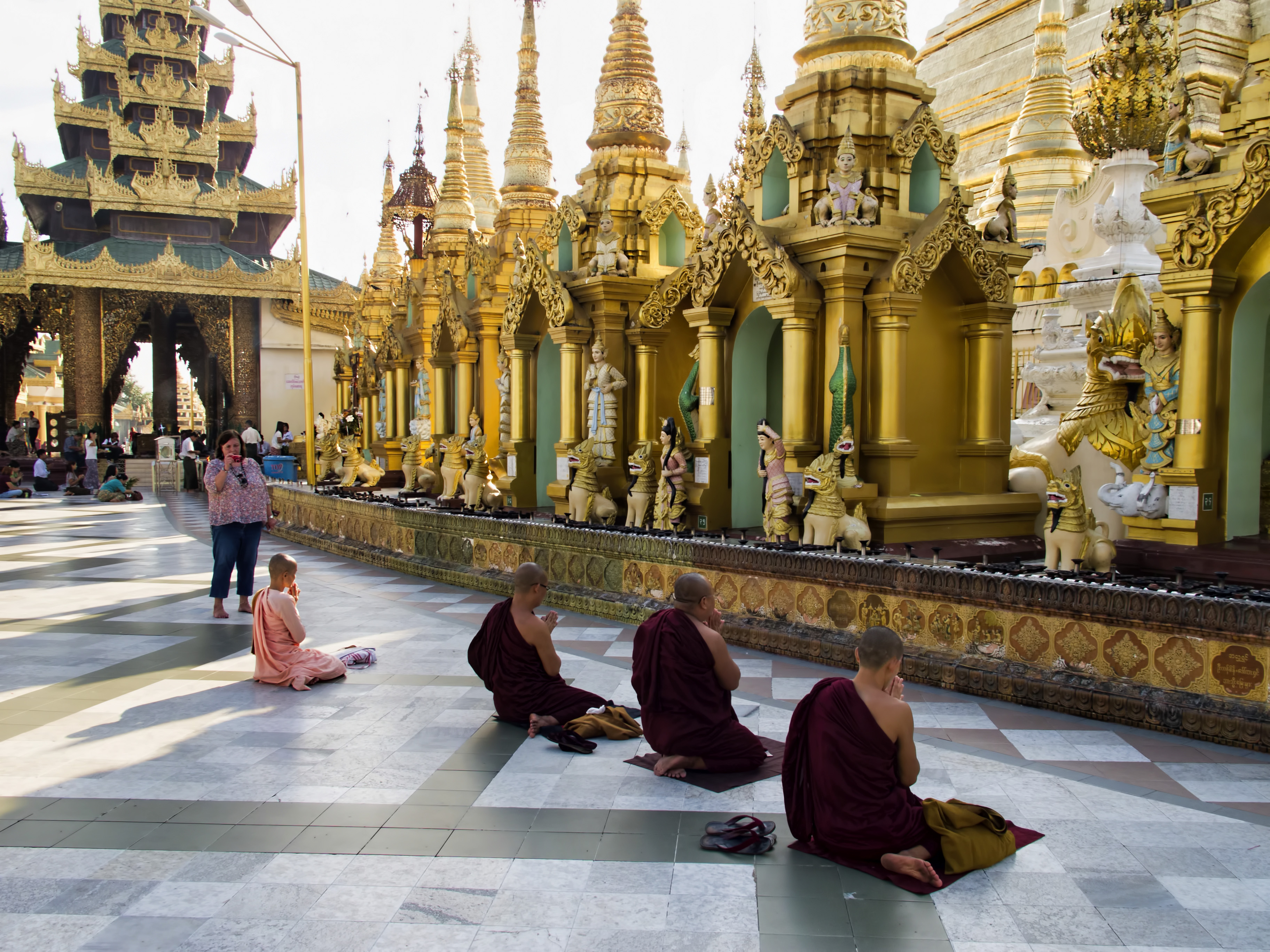 A panoramic view of the pagoda complex