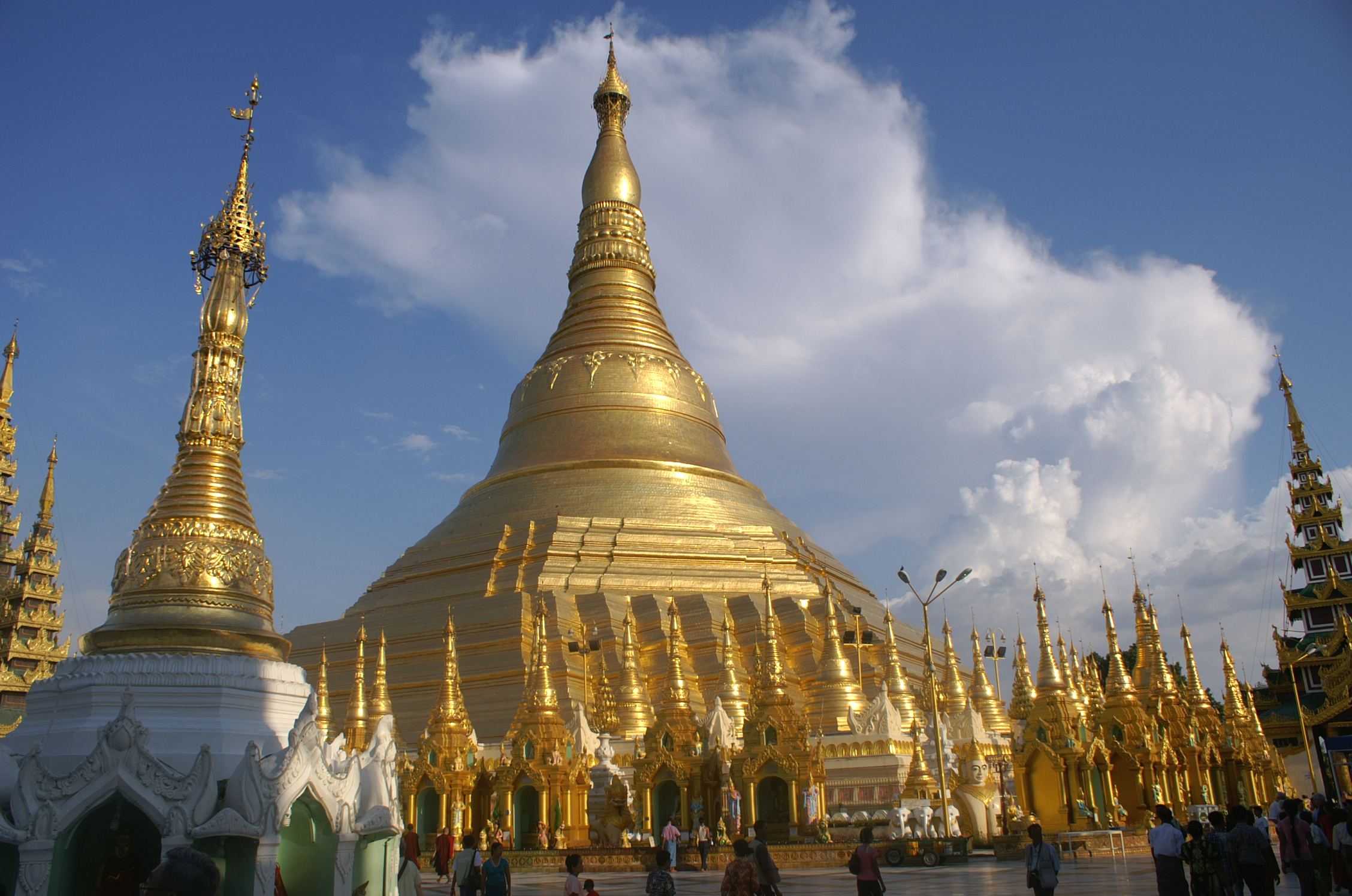 Visitors exploring the pagoda grounds