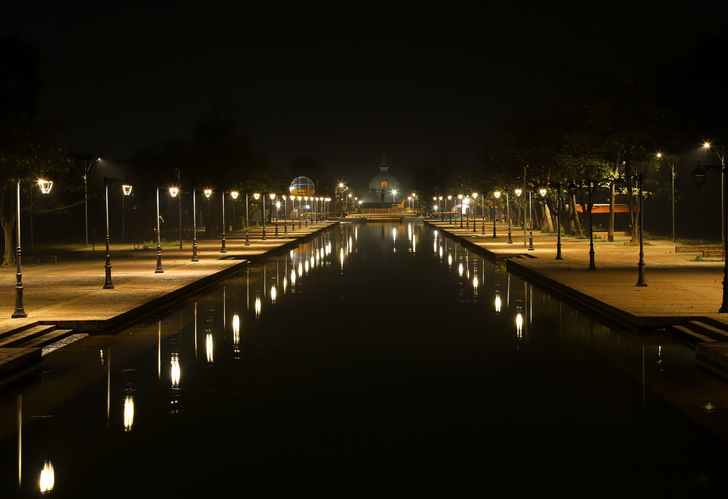 The Sacred Garden, a peaceful sanctuary surrounding the Maya Devi Temple.