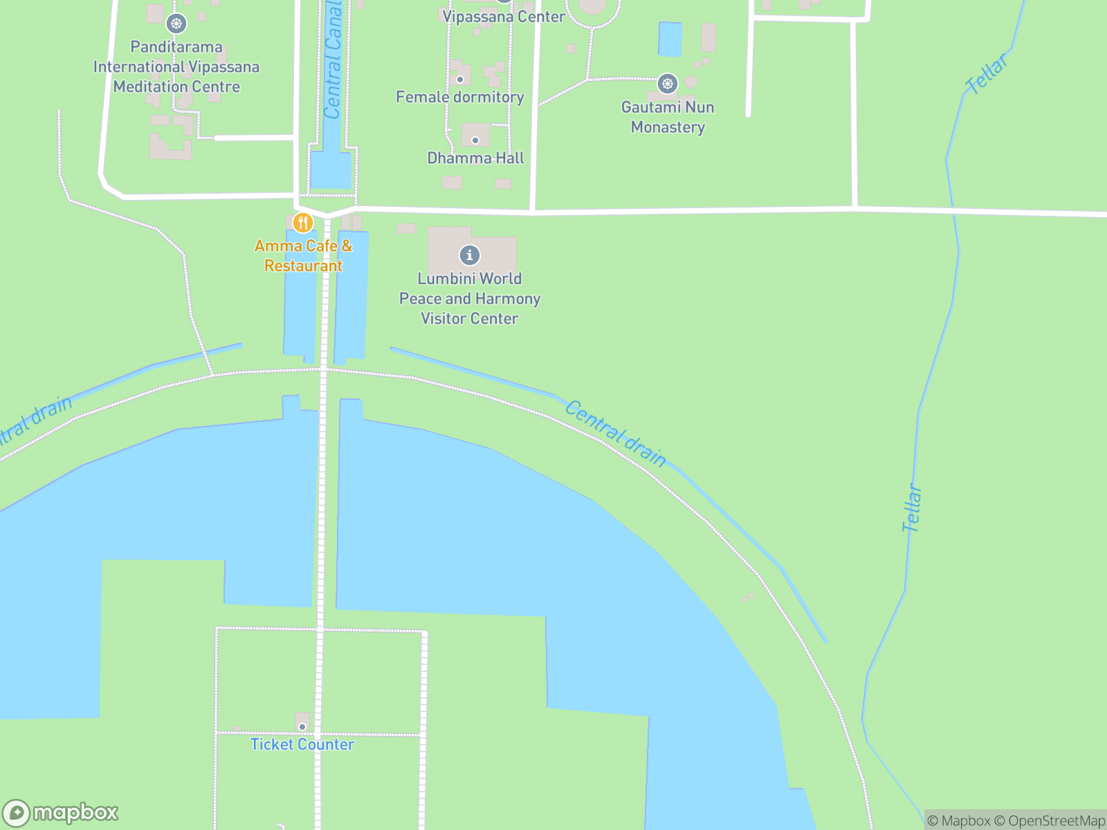 Map showing Lumbini and surrounding area