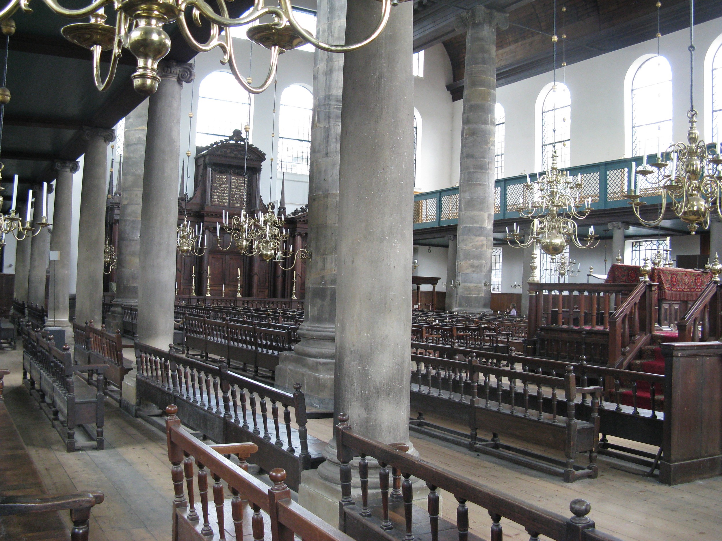 Exterior view of the Portuguese Synagogue in Amsterdam.