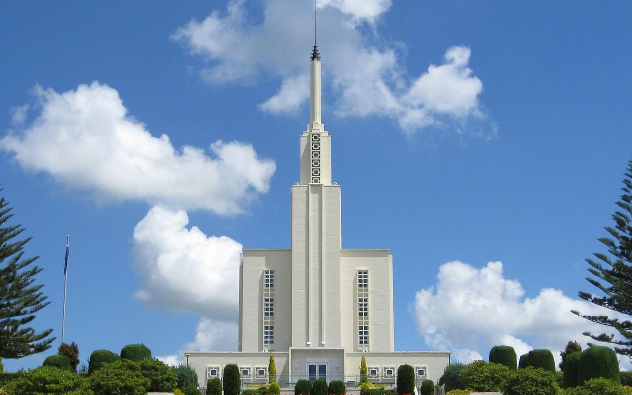A close-up view of the temple's exterior, showcasing its unique architecture.