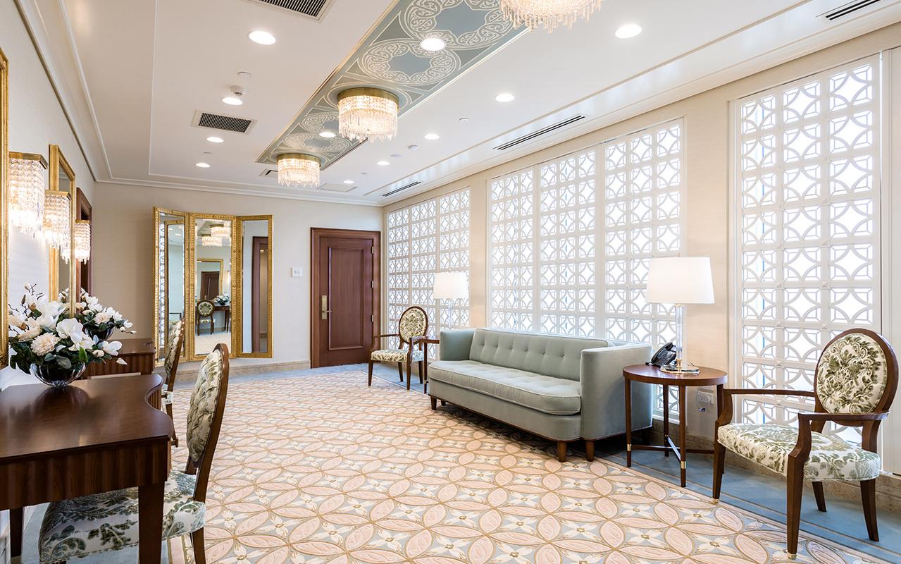 A pathway leading to the temple's entrance.