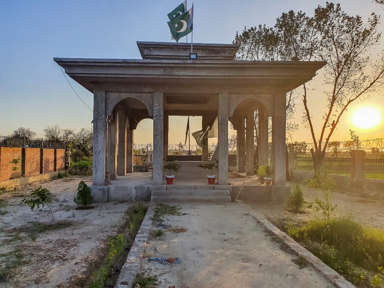 A peaceful view of Gurdwara Nankana Sahib at dusk.
