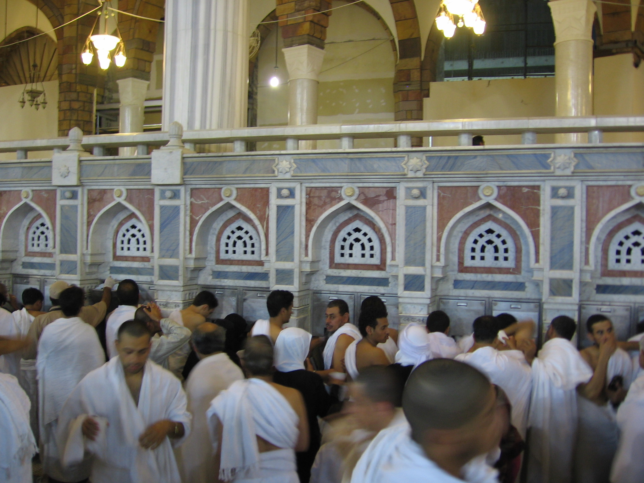 Zamzam water dispensers in the Grand Mosque.