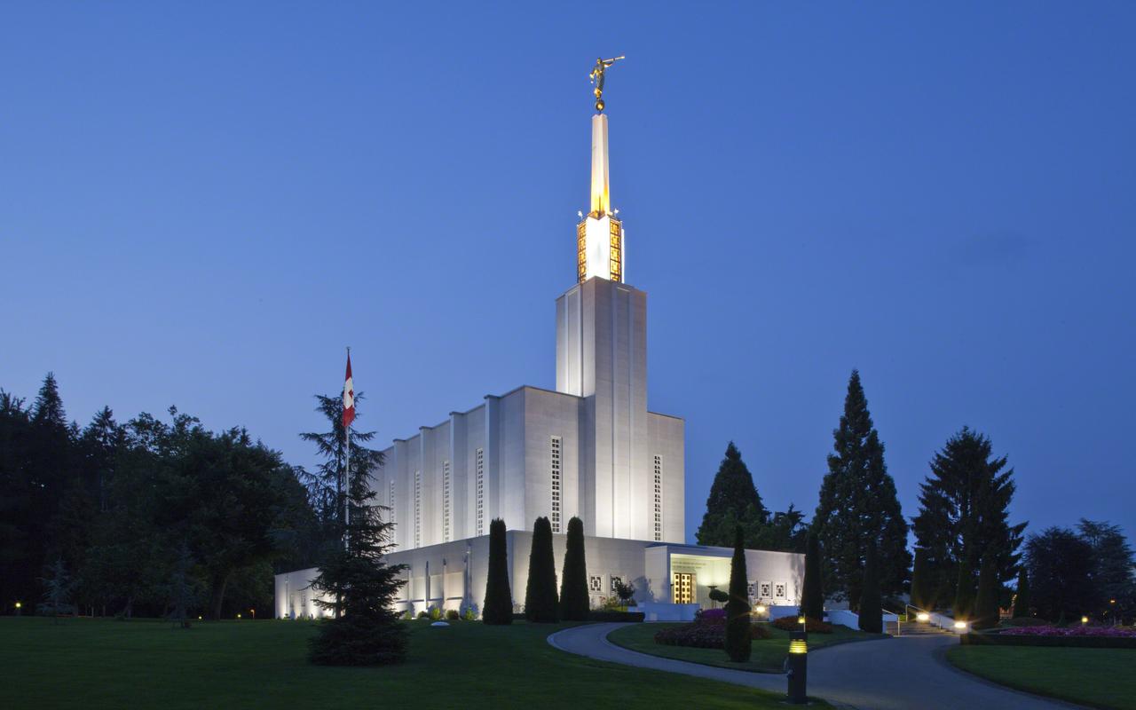 The Bern Switzerland Temple in a peaceful setting.