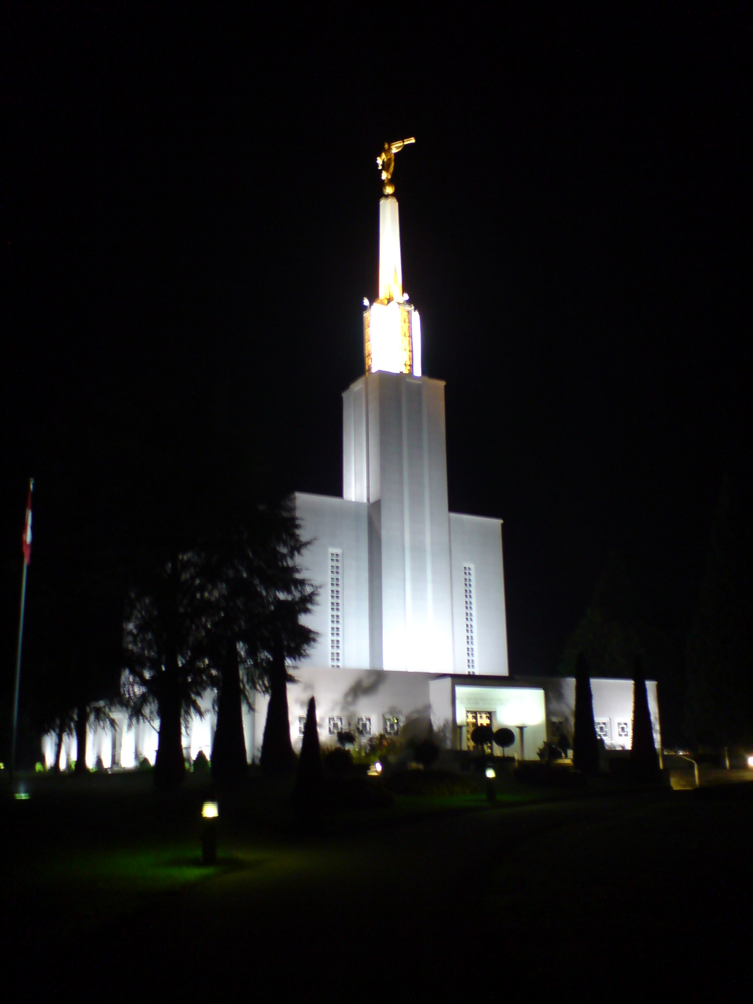 The Bern Switzerland Temple with landscaping.