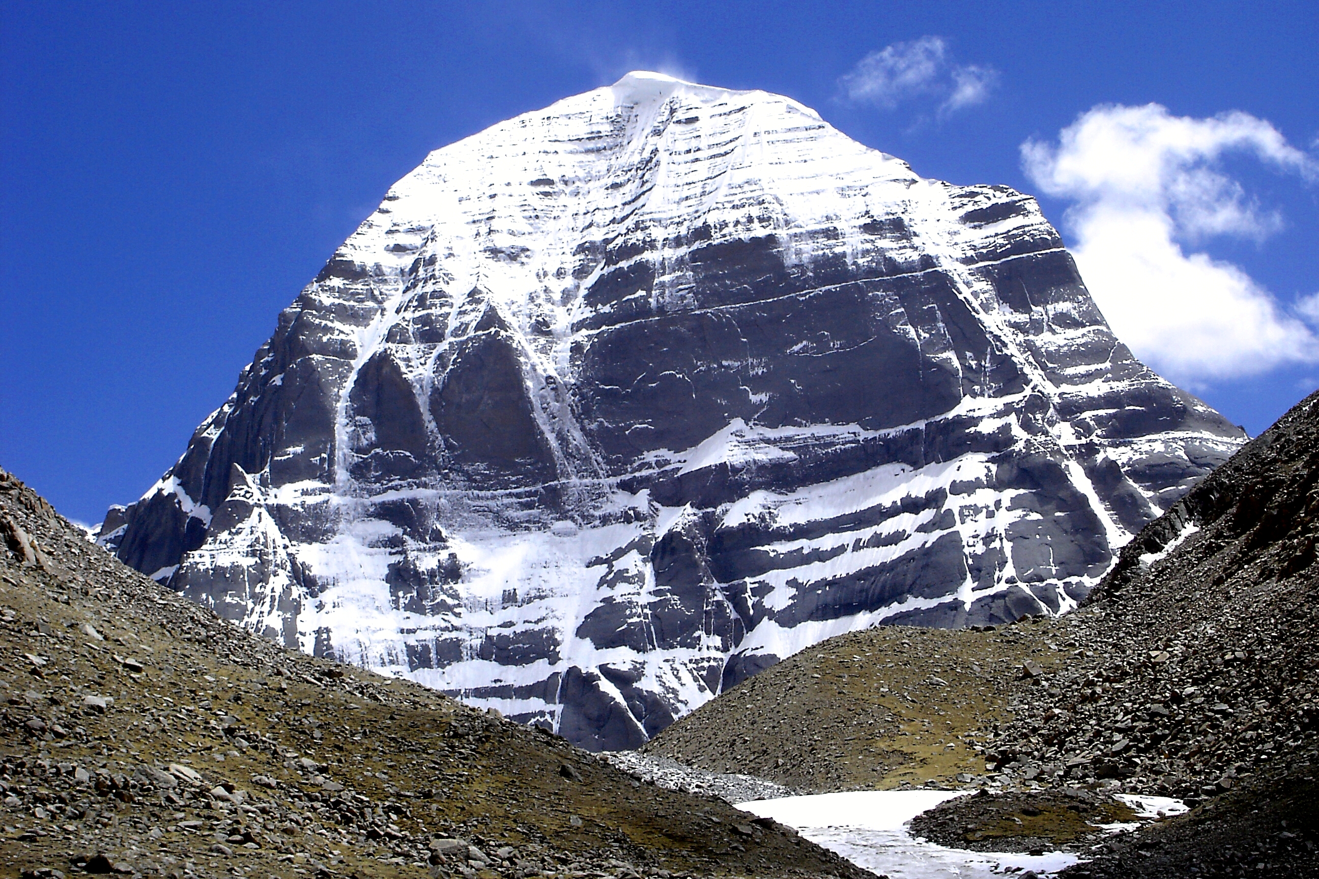 Mount Kailash under a clear sky.