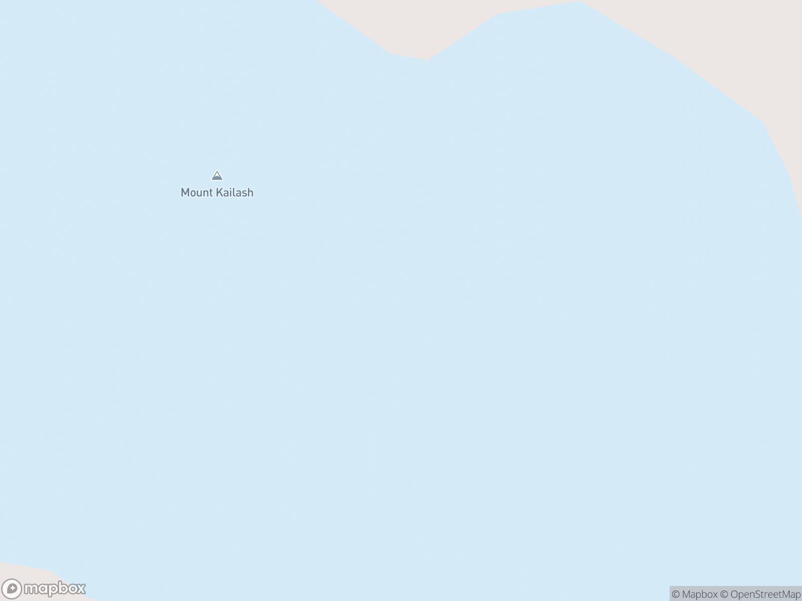 Map showing Mount Kailash and surrounding area