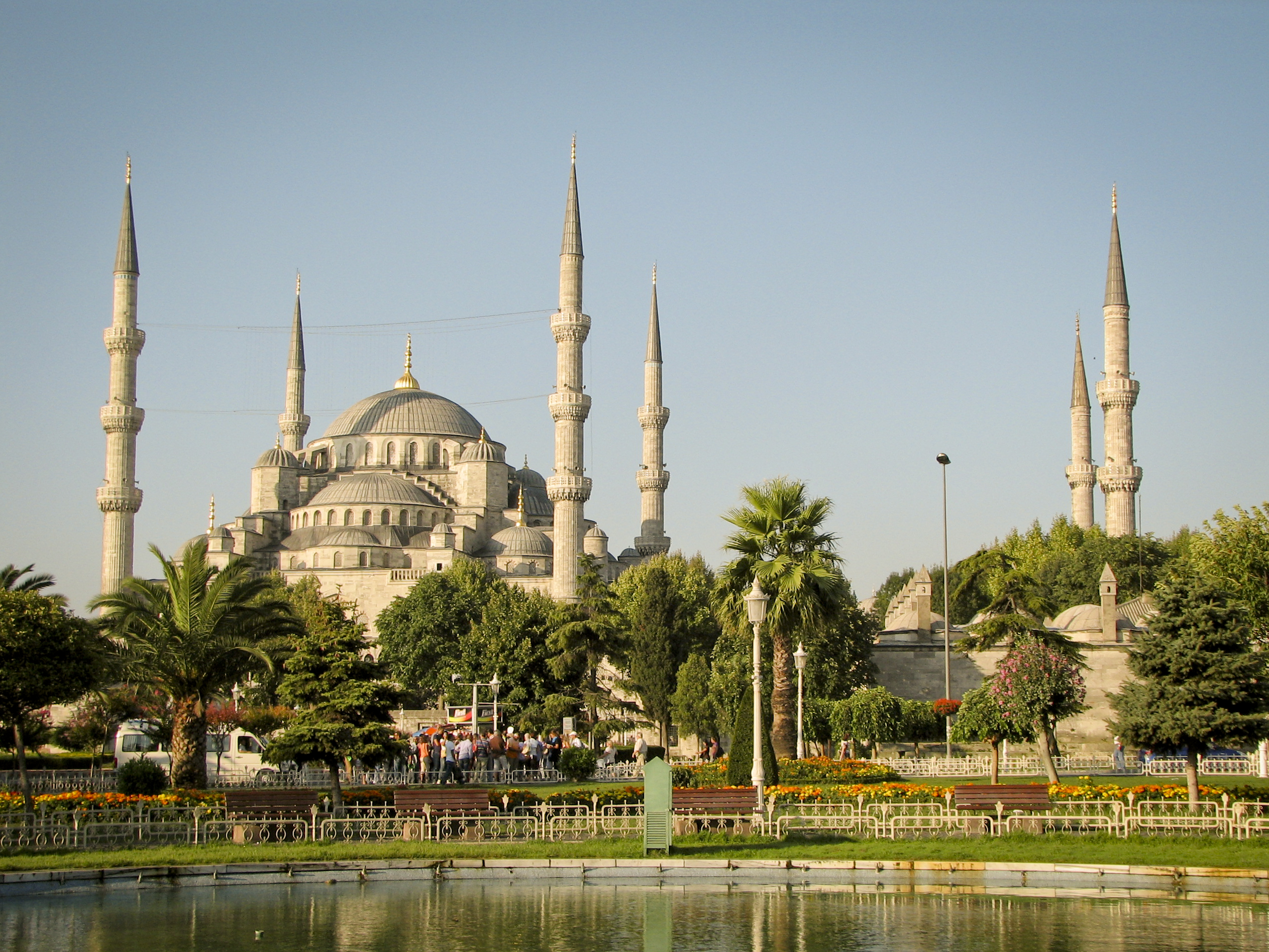 The interior of the Blue Mosque, highlighting its architectural grandeur.