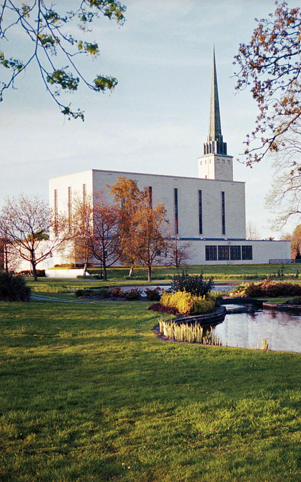 A serene reflection of the temple in the pond.