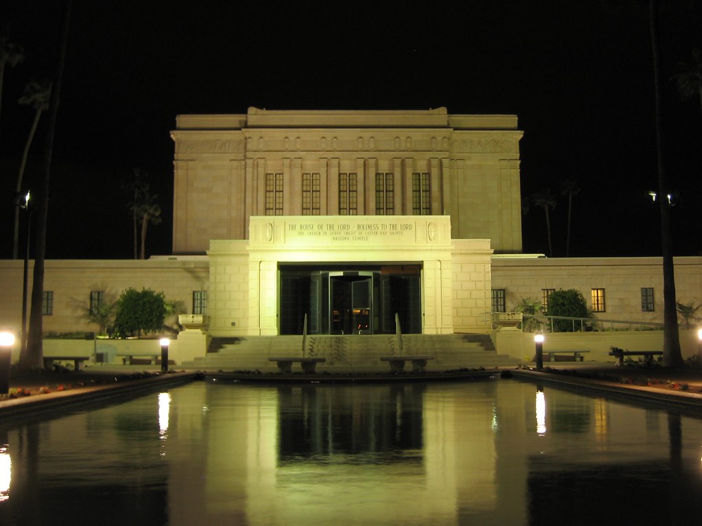 The Neoclassical exterior reflecting the desert sun