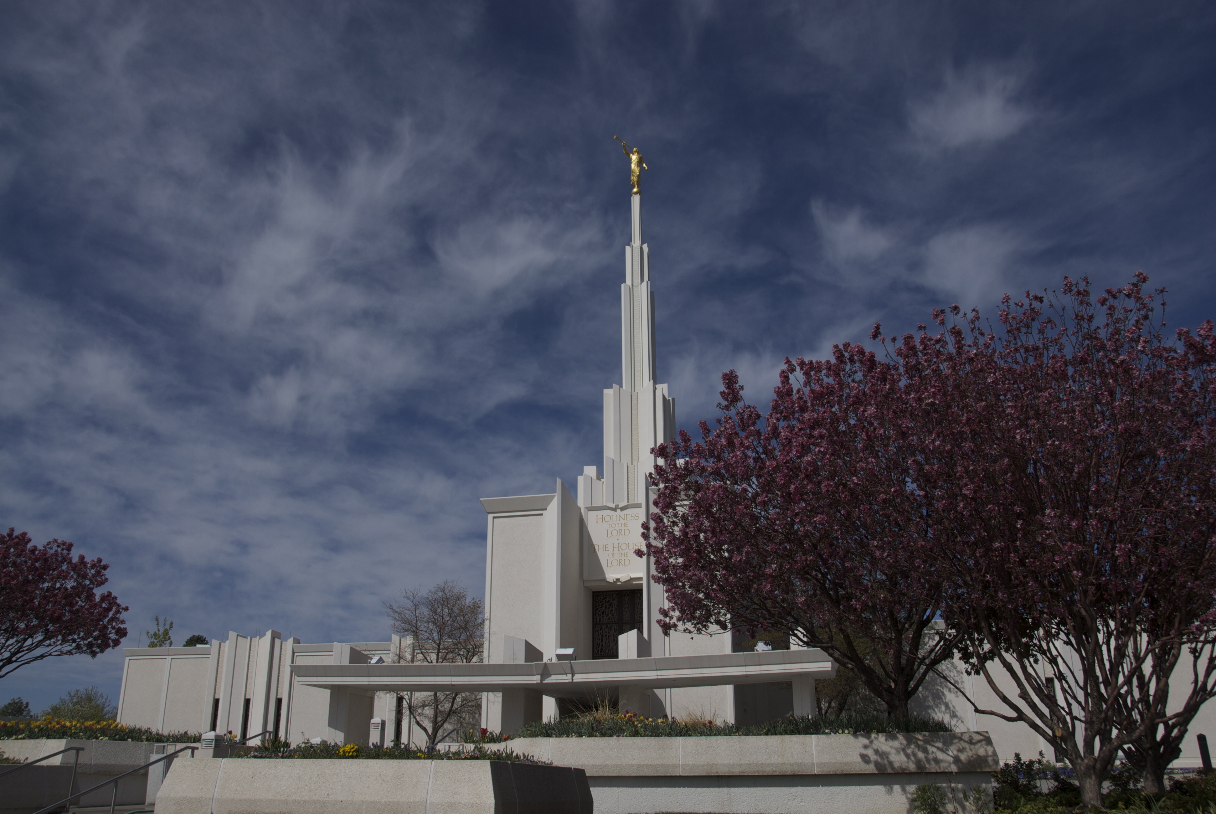 The temple viewed from the surrounding residential area, a cherished community landmark.