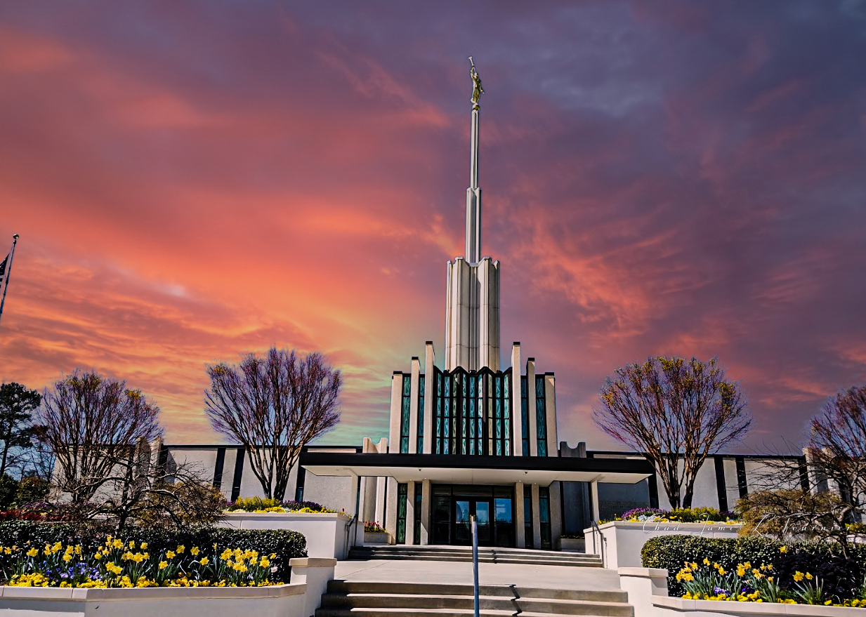 Sunset over the temple