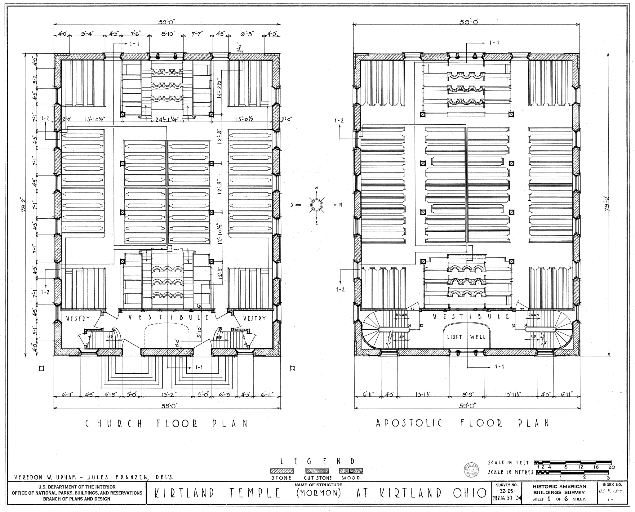 Historical image of the Kirtland Temple.