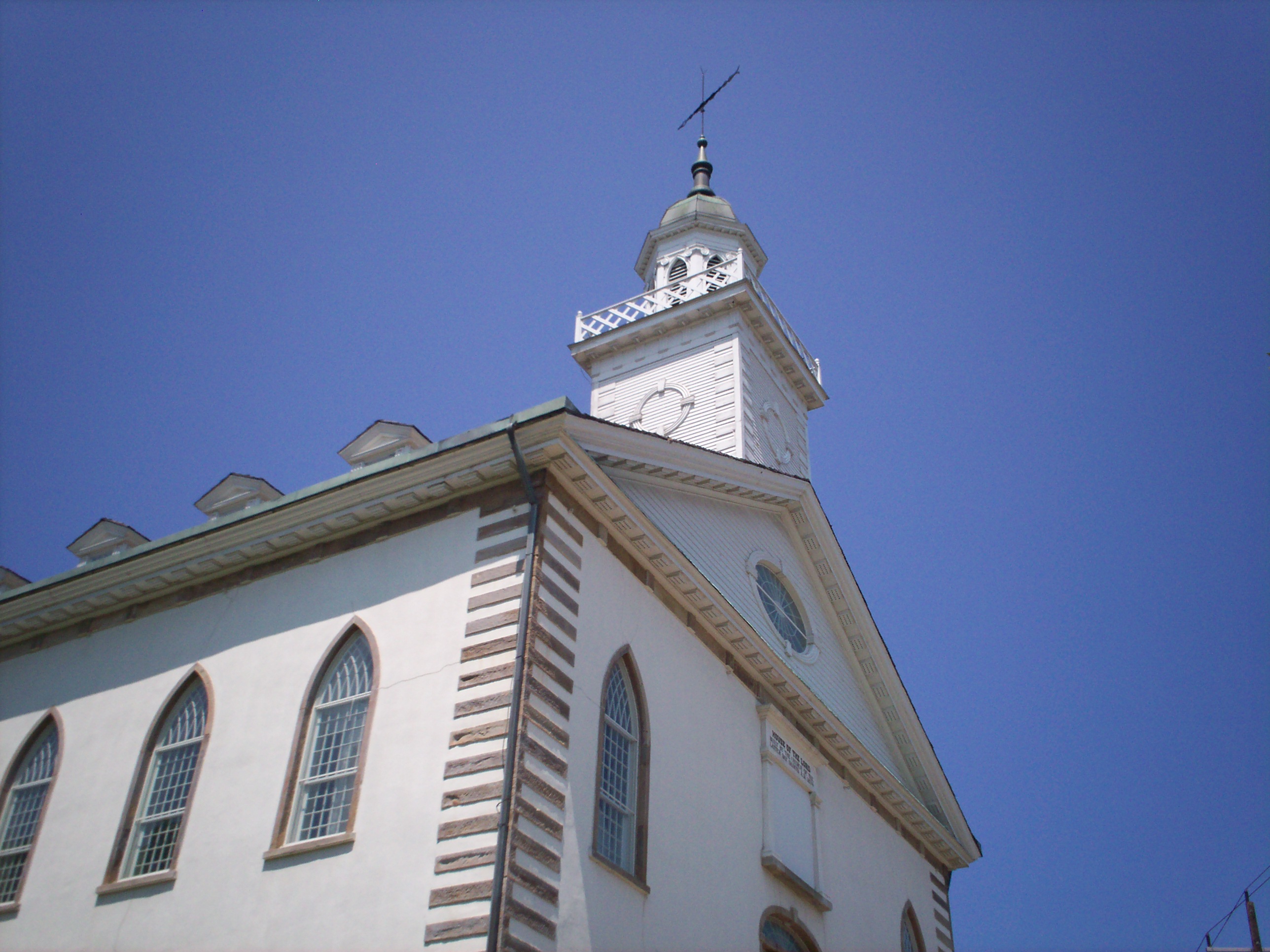 Exterior of the Kirtland Temple.