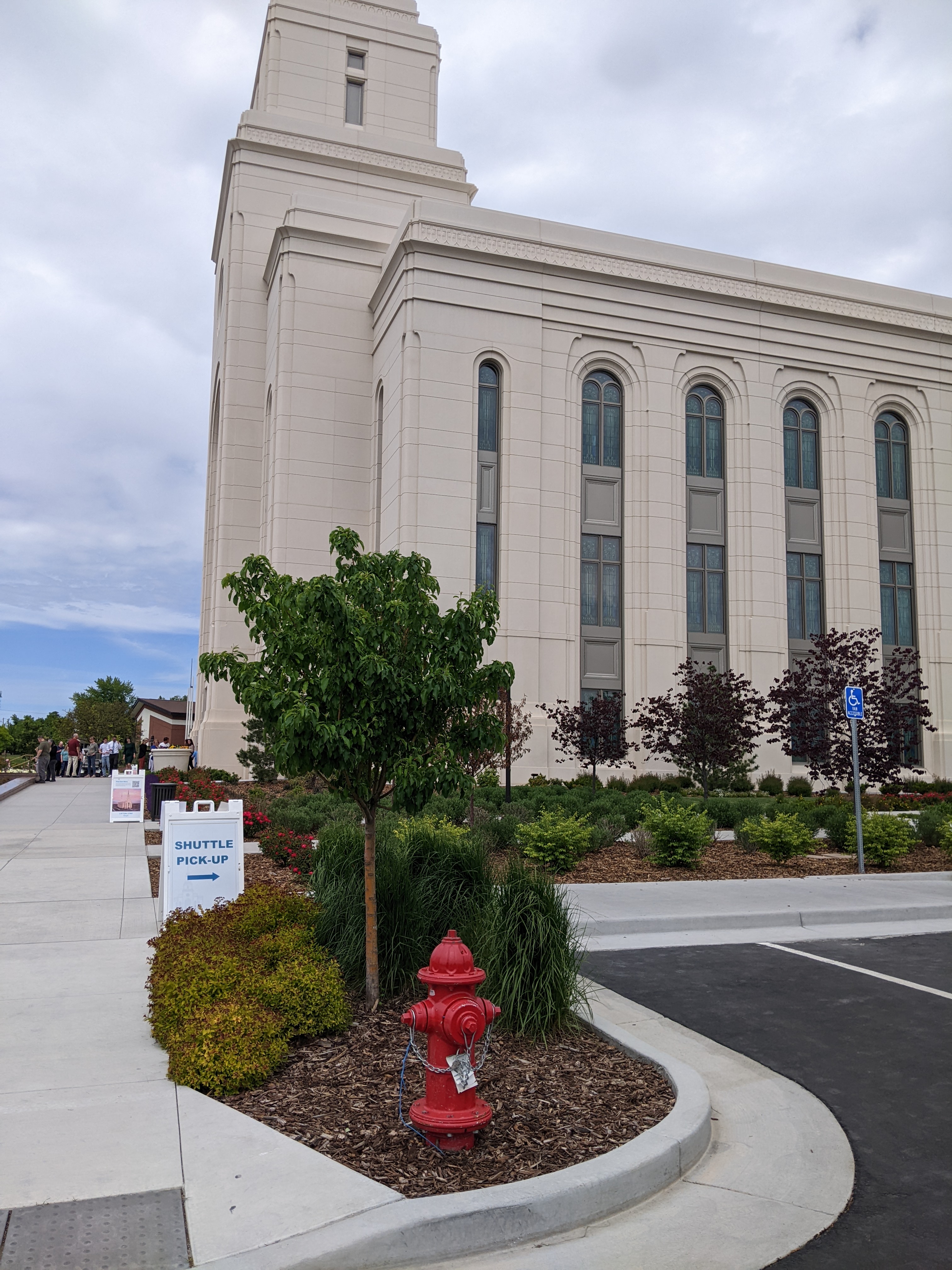 The Layton Utah Temple against a blue sky