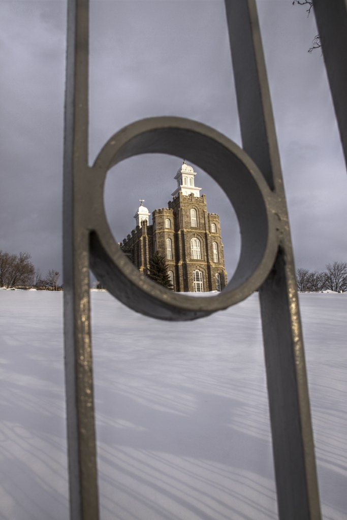 View through the ornamental fence