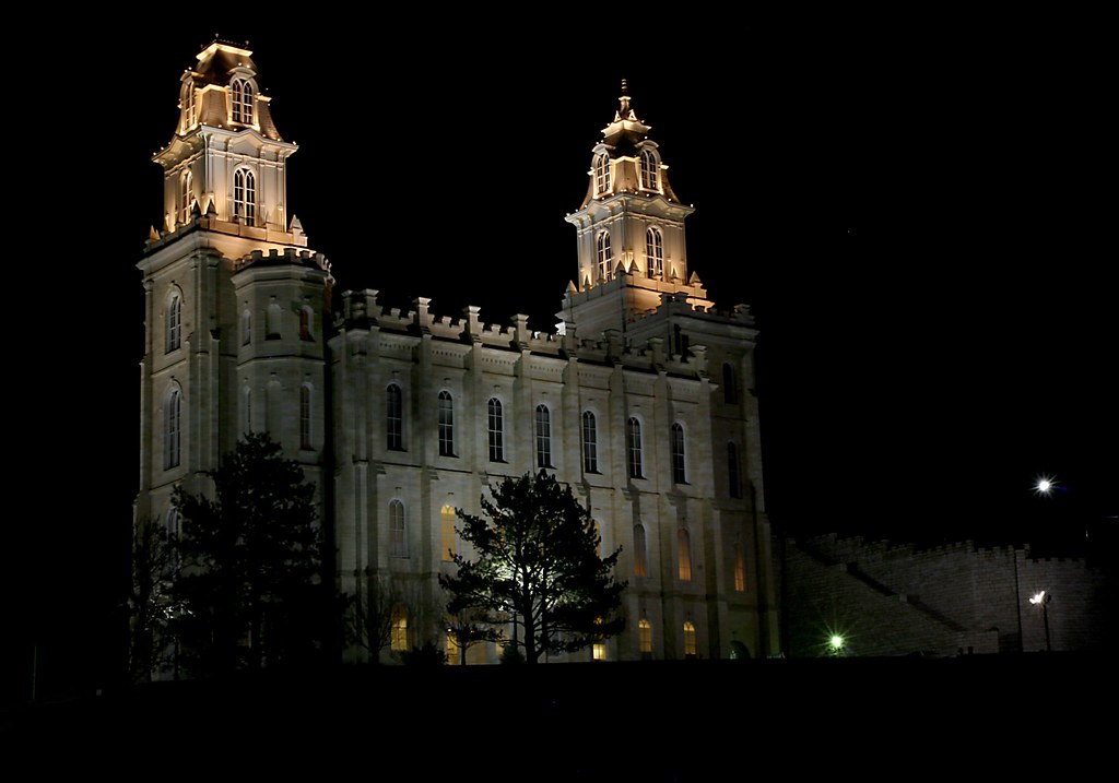 The temple in winter, surrounded by snow