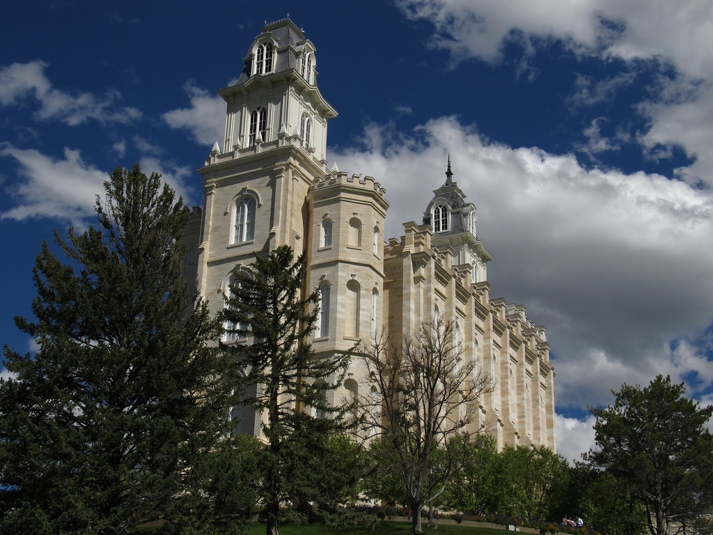 Spring tulips blooming on the temple grounds
