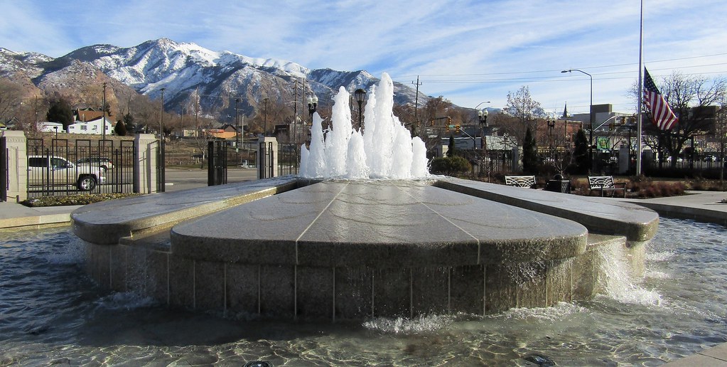 The Fountain of Living Water in the plaza