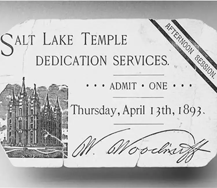 1893 Salt Lake City Temple Dedication