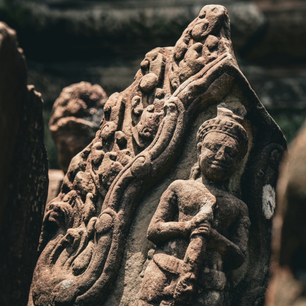 A figure carved into the